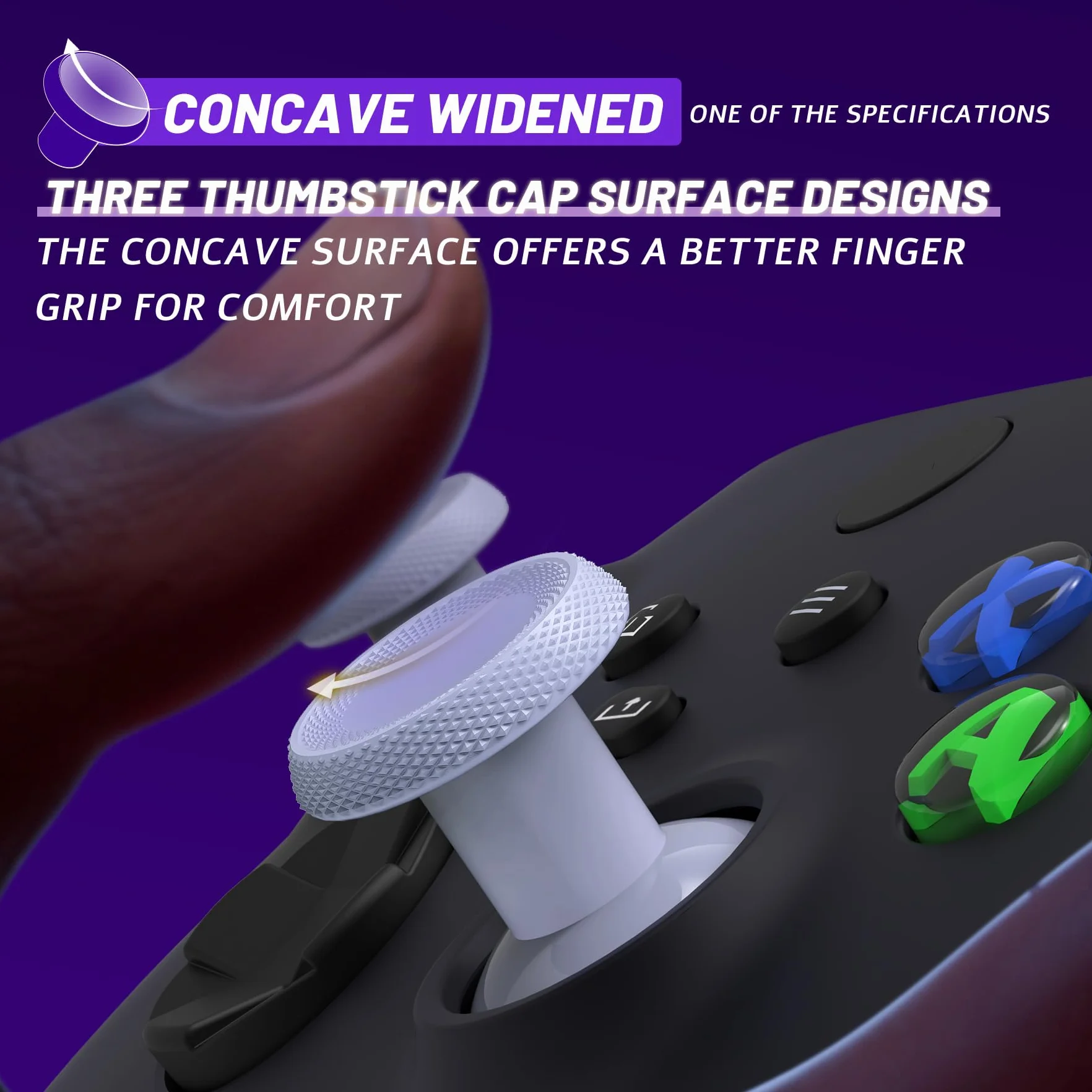 eXtremeRate ThumbsGear V3 wymienne kciuki do Xbox Core, 4 joysticki, wypukłe i wklęsłe, regulacja wysokości, do Xbox One S/X/Elite, Nintendo Switch Pro, oryginalny biały