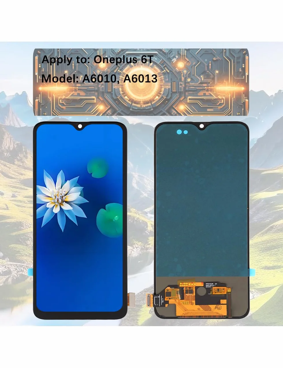 H&LYCYJ Wyświetlacz do Oneplus 6T TFT A6010 A6013 LCD ekran zastępczy zestaw (bez odcisków palców)
