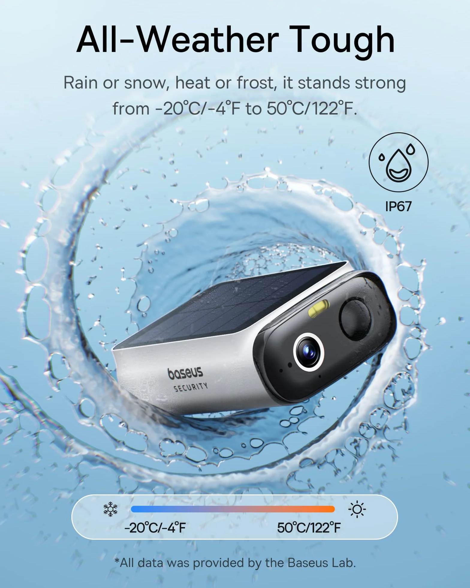 Baseus Security S1 Lite Solocam kamera do monitoringu, zewnętrzna, bateria solarna, WLAN, odporna na warunki atmosferyczne IP67, bezprzewodowa kamera monitorująca do użytku na zewnątrz, 2K 135°