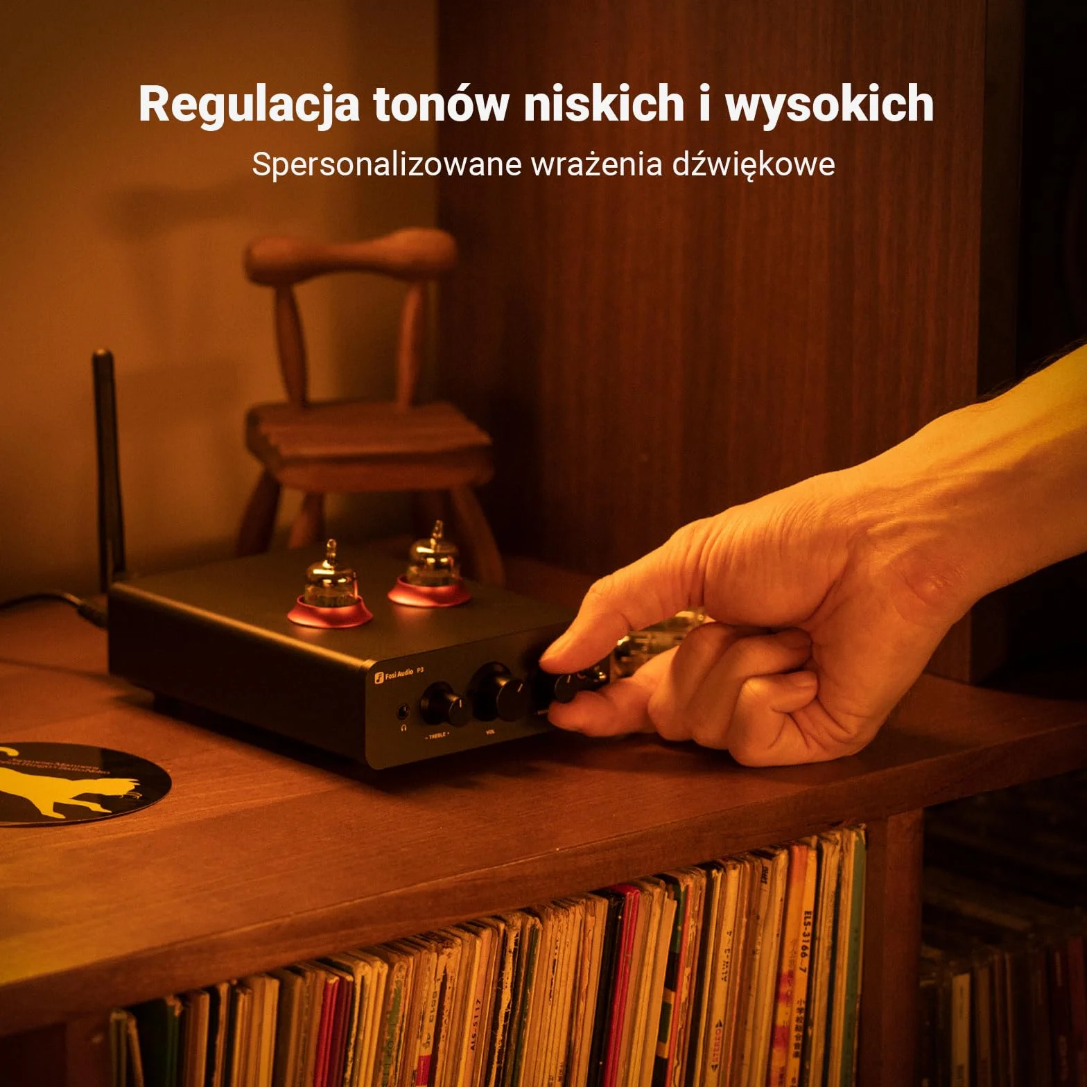 Fosi Audio P3 Lampowy Przedwzmacniacz Wzmacniacz Słuchawkowy Domowy Audio Mini Próżniowy Preamp Bluetooth aptX LL HD Regulacja Tonów Niskich i Wysokich dla Aktywnych Głośników HiFi Stereo