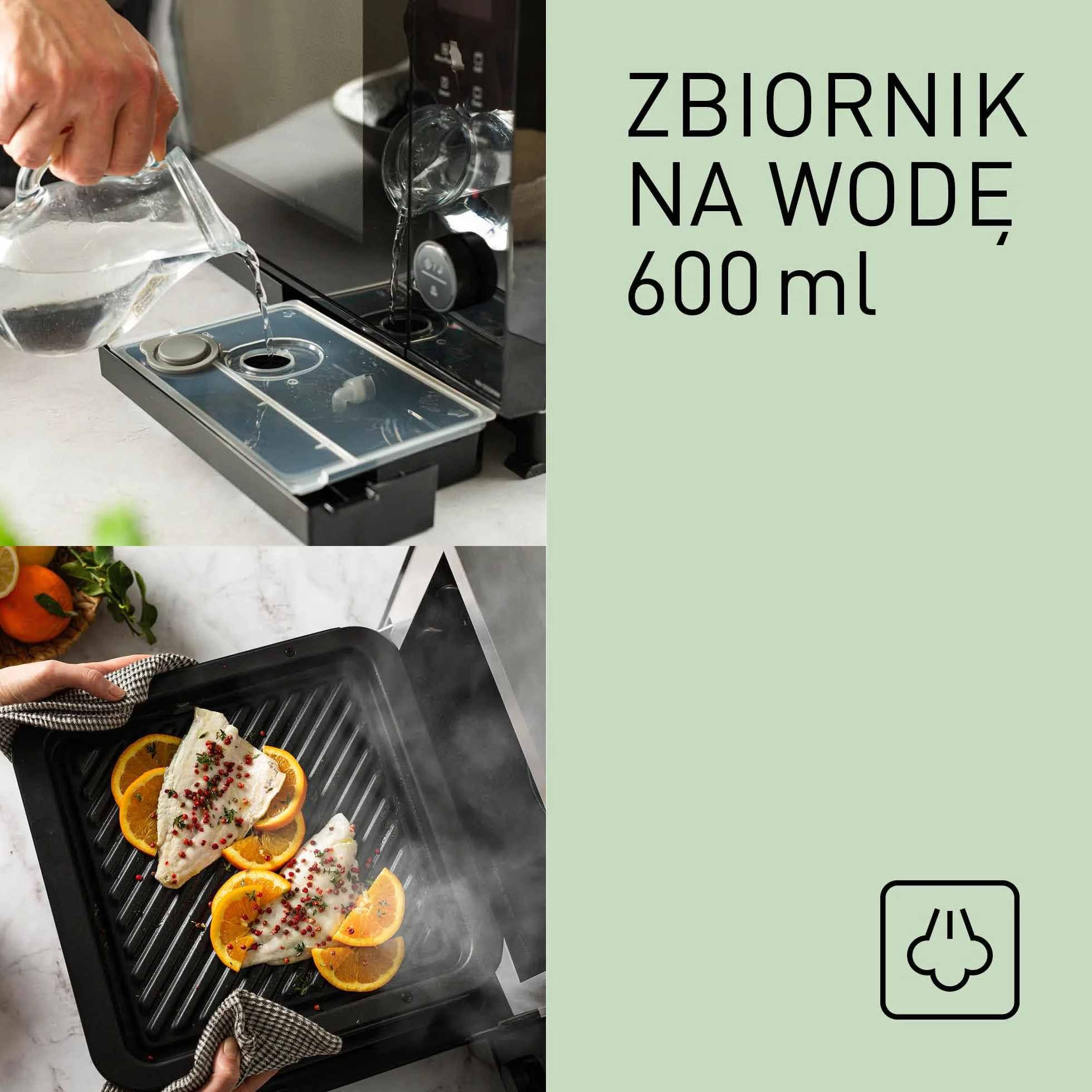 Panasonic NN-DS59N parowa kuchenka wielofunkcyjna 4w1 (technologia inwerterowa, 27l, para o mocy 1100W, grill kwarcowy 1350W, funkcja piekarnika), srebrna