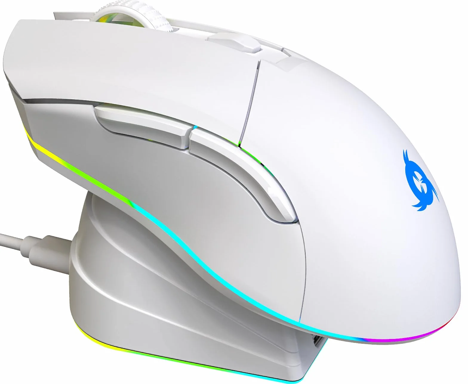 KLIM Blaze Pro Bezprzewodowa Mysz Gamingowa RGB 6000 DPI Czujnik Wysokiej Precyzji Biała