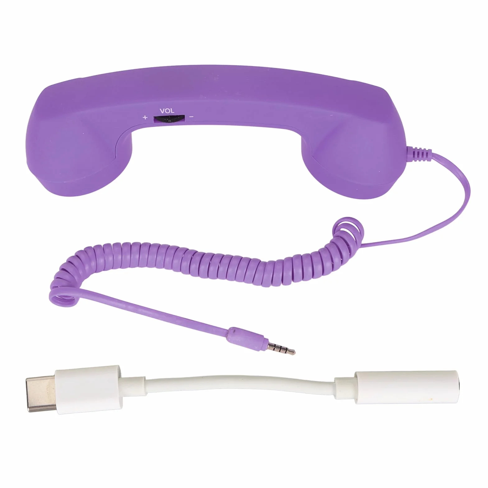 Słuchawka do Telefonu Komórkowego, 3,5 Mm Przewodowa Słuchawka Telefoniczna w Stylu Retro z Adapterem USB C, Odporna na Promieniowanie Zabytkowa Słuchawka Telefoniczna do