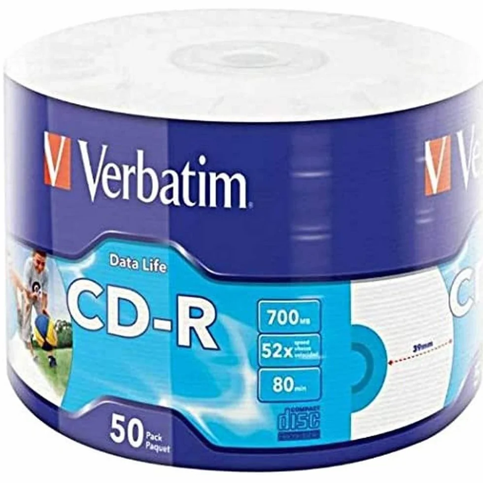 Verbatim CD-R 52x Ijp 700Mb 50 Sztuk Płyty CD, (43794)