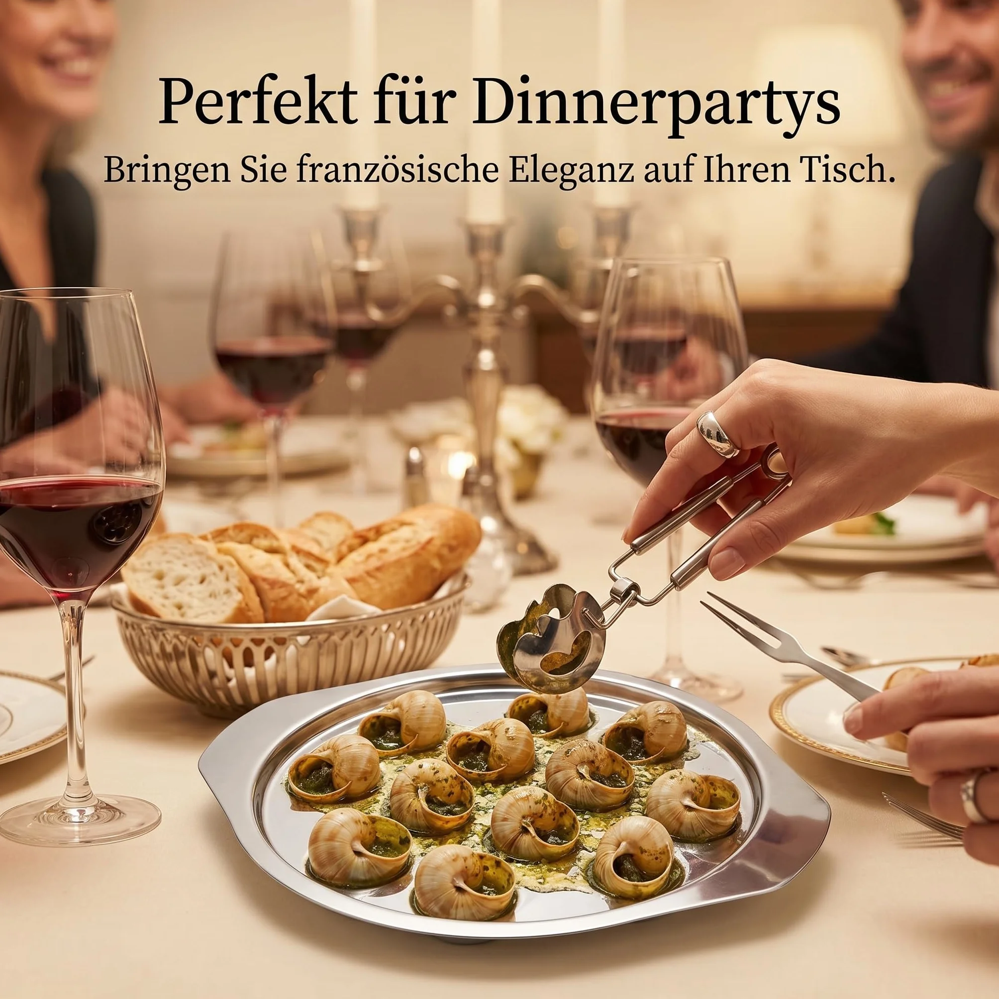 Yardwe 3-częściowy zestaw talerzy do ślimaków ze stali nierdzewnej z 12 otworami, szczypce do ślimaków i widelec, patelnia do serwowania ślimaków winnicowych, ostryg, owoców morza
