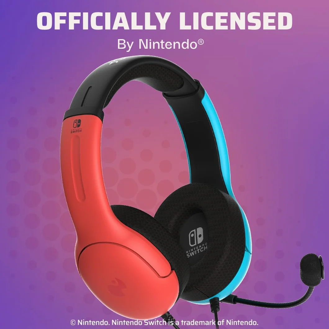PDP Słuchawki LVL40 Stereo Na Switch Niebieski Czerwony Nintendo Switch, Wired