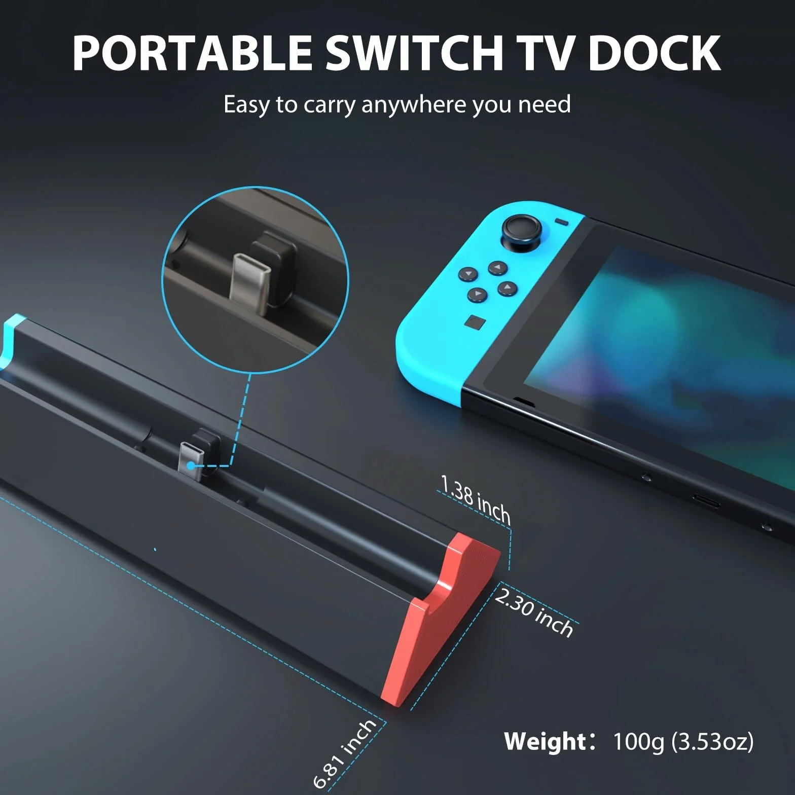 SiWiQU Stacja dokująca Nintendo Switch/Switch OLED HDMI 4K USB-C 2xUSB