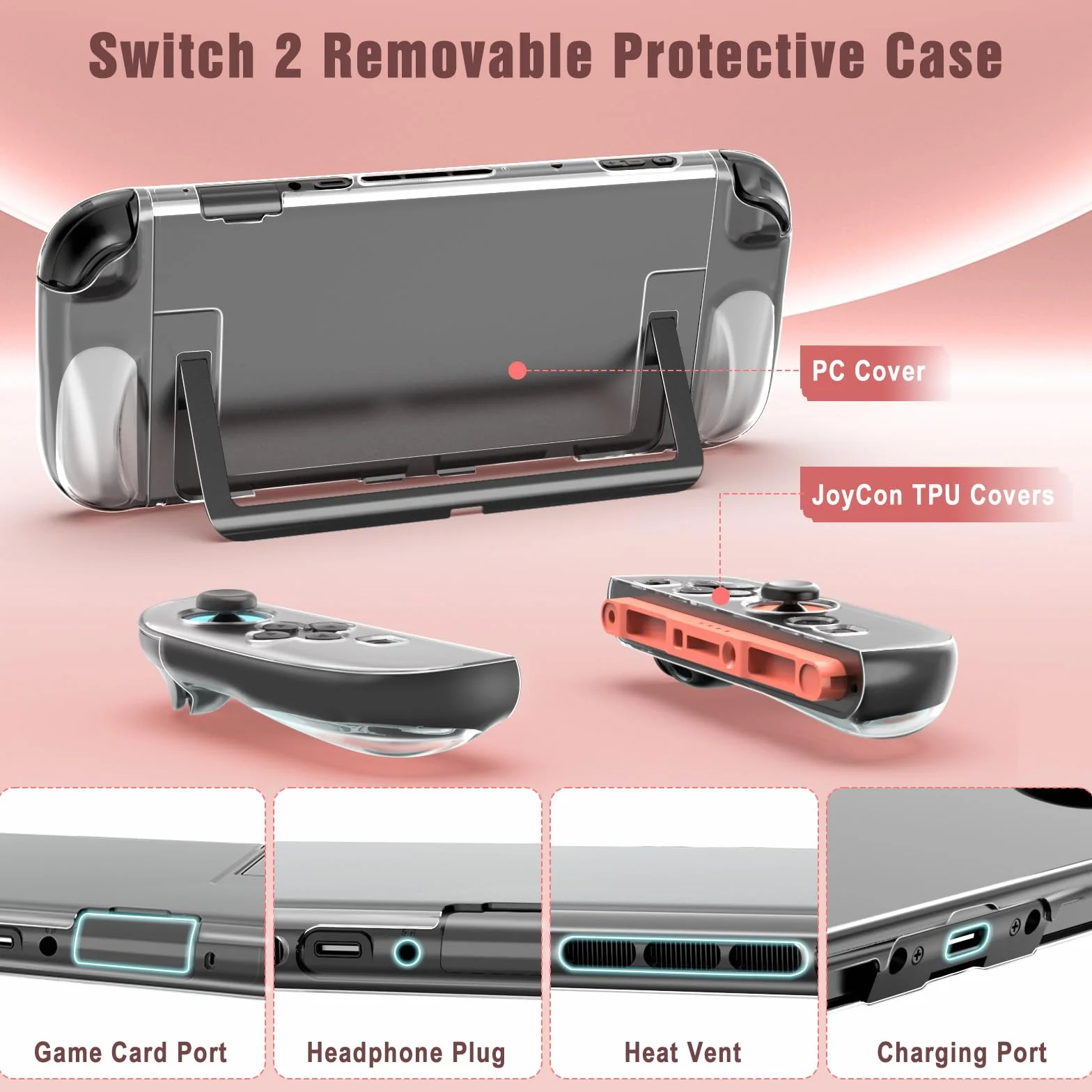 TiMOVO Accessories Bundle Kit for Nintendo Switch 2, 14 in 1 Switch 2 Accessories with Carrying Case, PC Protective Cover, TPU JoyCon Case, 2 Pack Screen Protectors and 8 Pack Thumb Grip Caps, Red