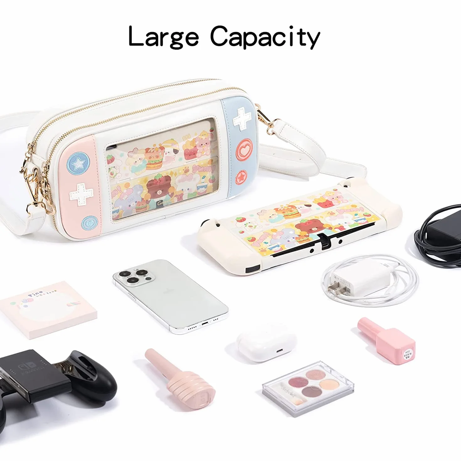 GeekShare Play Game Crossbody Torba do przenoszenia Kompatybilna z Nintendo Switch/Switch OLED - Portable Hardshell Smukły futerał podróżny Fit Switch Konsola i akcesoria do gier