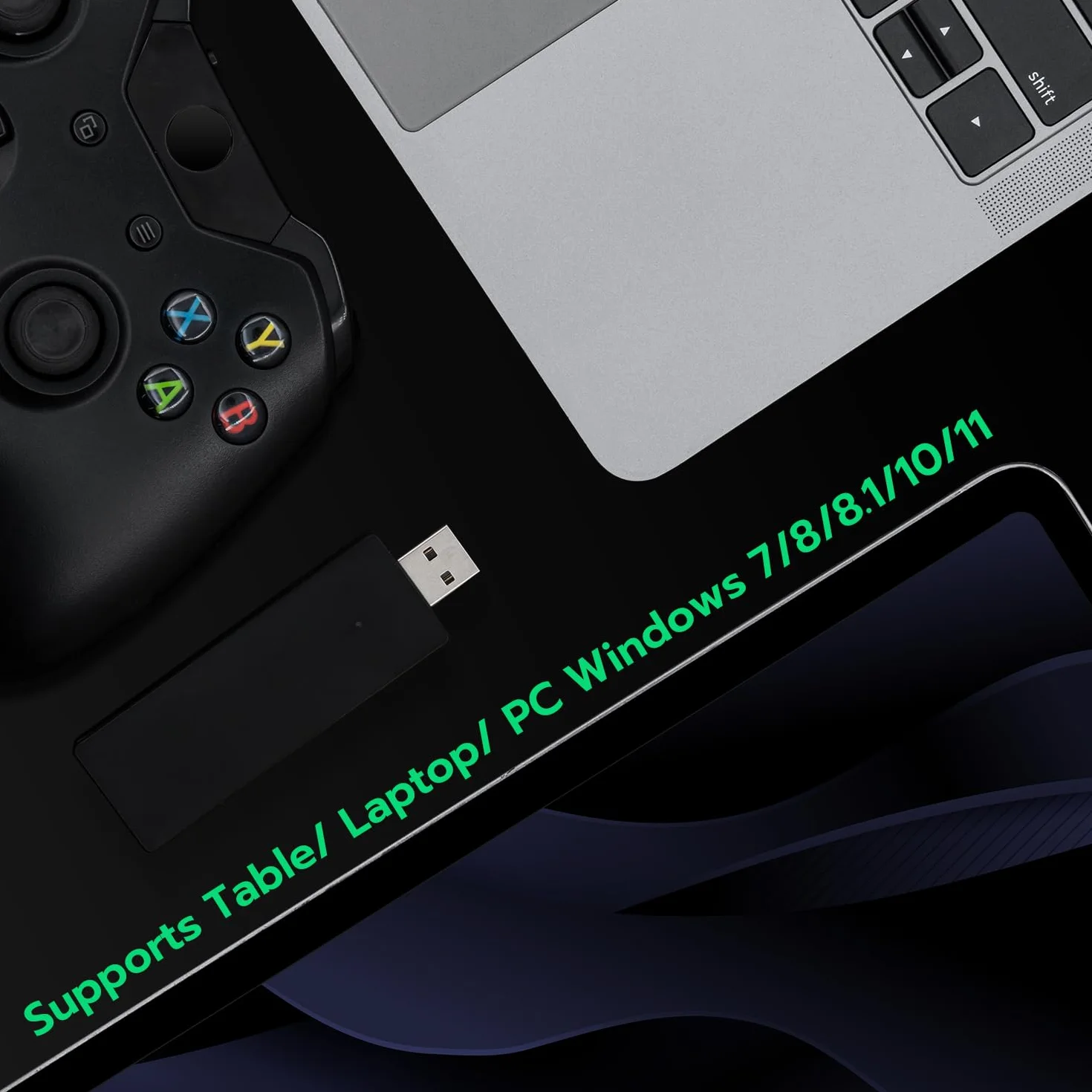Mcbazel Bezprzewodowy adapter kontrolera gier Xbox dla Windows PC kompatybilny z Xbox One/Series S