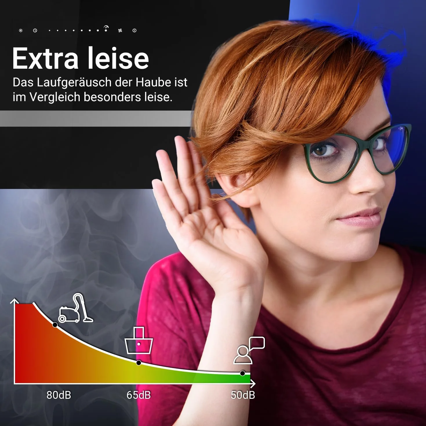 KKT KOLBE okap kuchenny 60 cm | 782 m³/h obieg powietrza / wyciąg powietrza | niezabudowany | okap ścienny | czarne szkło | inteligentna aplikacja WiFi App WLAN | oświetlenie RGBW LED | EASY6005SM