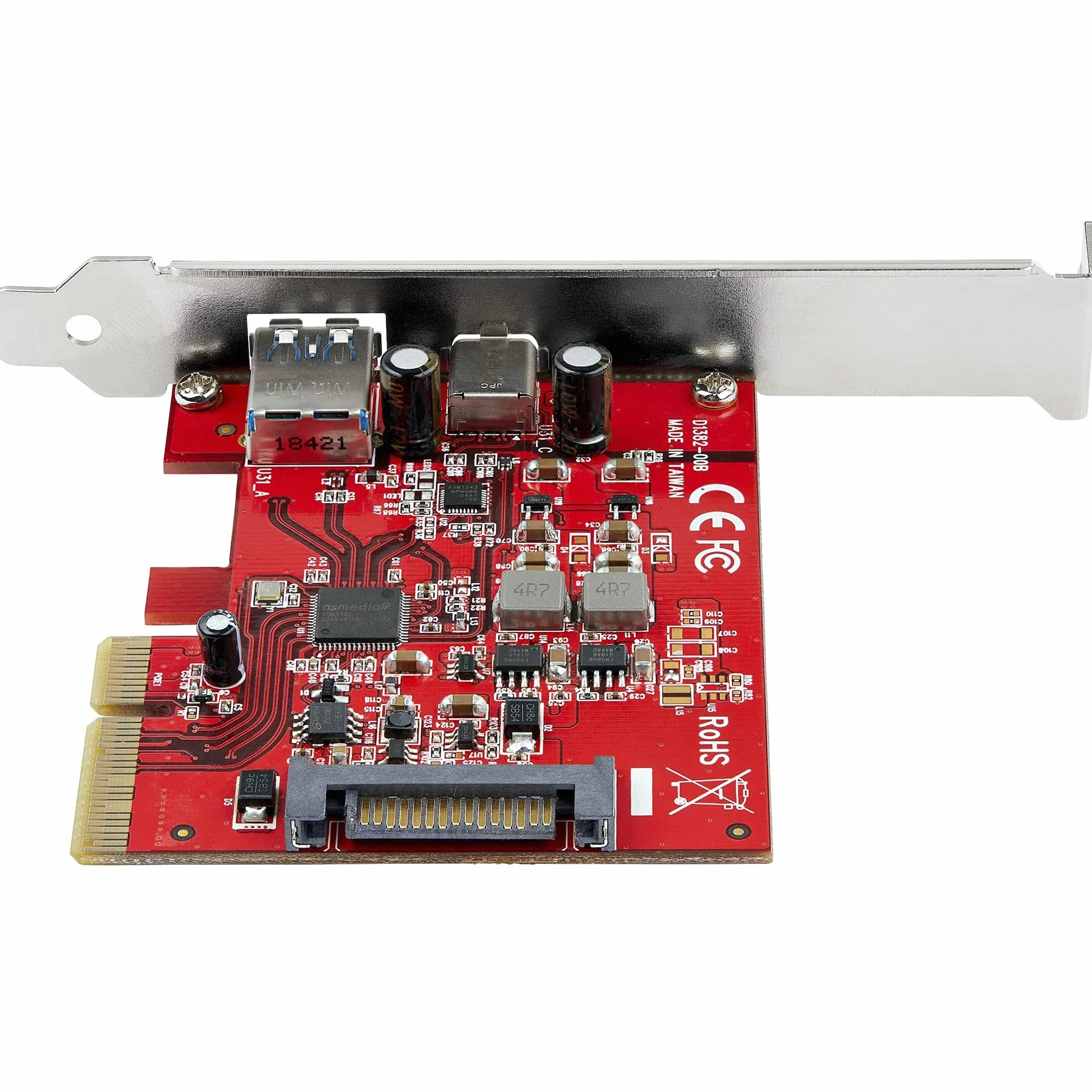 StarTech.com 2-portowa karta USB 10 Gb/s USB-A i USB-C PCIe - USB 3.1 Gen 2 PCI Express typu C/A adapter karty kontrolera hosta - USB 3.2 Gen 2x1 PCIe rozszerzenie karta rozszerzeń - Windows, macOS,