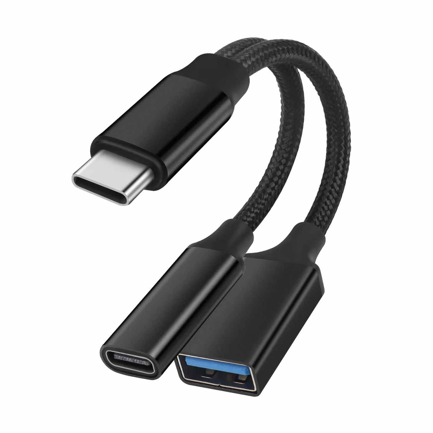 GELRHONR 2-w-1 adapter USB-C OTG z łącznikiem typu C do telefonów, laptopów, tabletów, wentylatorów, drukarzy