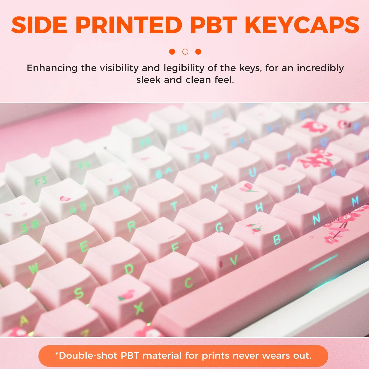 DAREU EK75PRO Różowa bezprzewodowa klawiatura mechaniczna, klawiatura gamingowa podświetleniem RGB, niestandardowa konstrukcja uszczelki, klawisze PBT z nadrukiem bocznym, 2,4 GHz/BT5.1, for Win/MAC