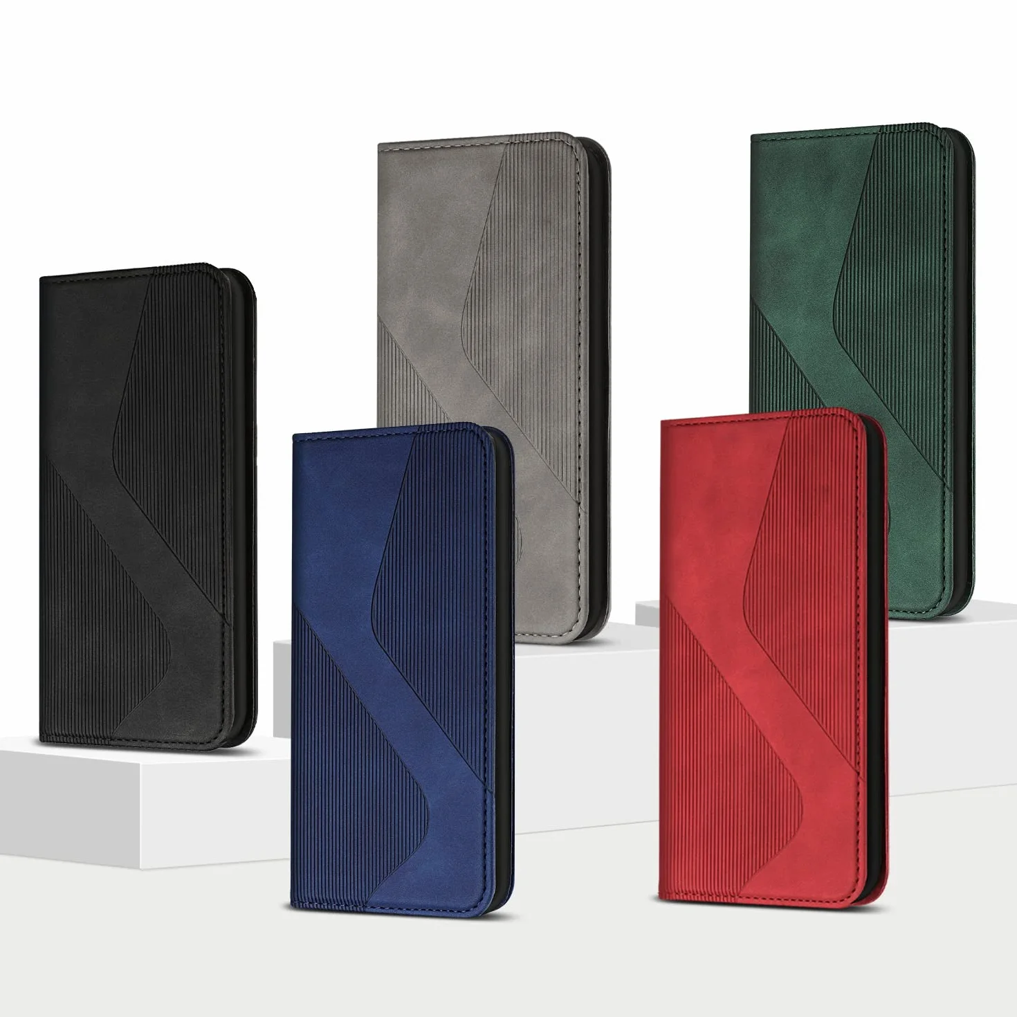 Etui z Klapką do Samsung Galaxy S24, Portfel z Skóra PU z Gniazda na karty i Podpórka, Ochrona Przed Wstrząsami Flip Etui do Samsung S24 (Niebieski)