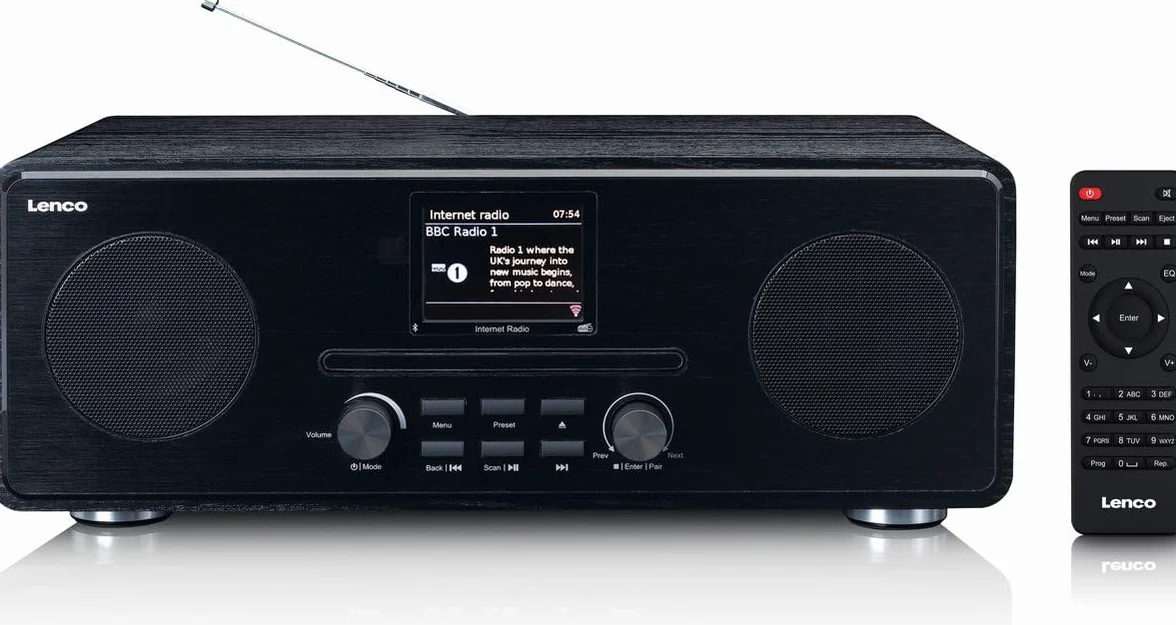 Lenco A004141 Radio Internetowe Bluetooth i WiFi, Czarny, 1 Sztuka