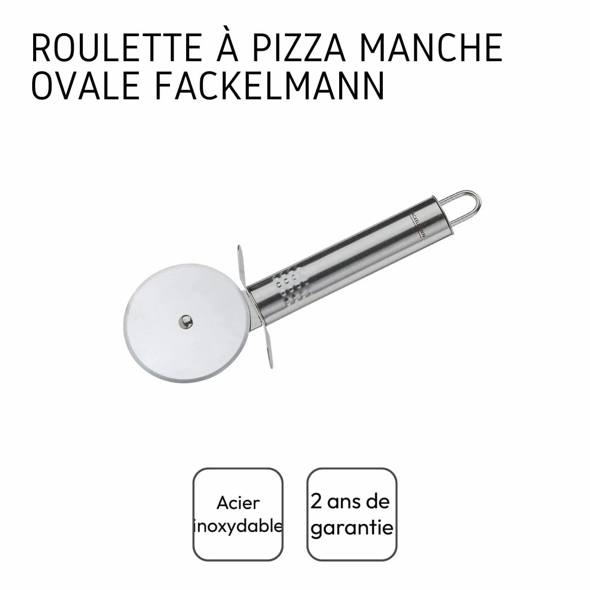 Fackelmann Food & More Nóż do Pizzy, Srebrny, 18,5 cm