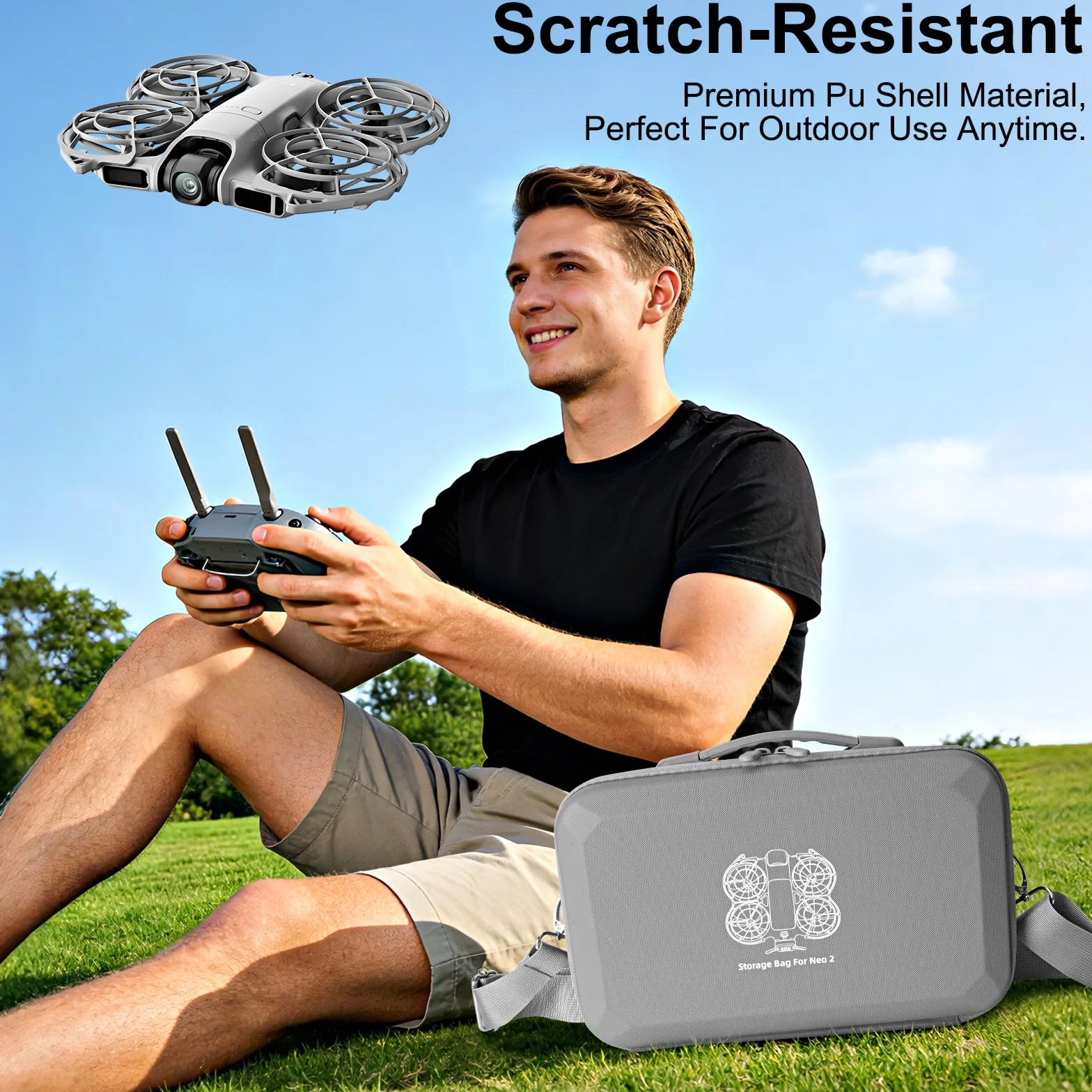Torba do DJI Neo 2 Case, przenośna obudowa PU do DJI Neo 2 Fly More Combo, torba podróżna, torba podróżna do DJI RC-N3, z paskiem do noszenia