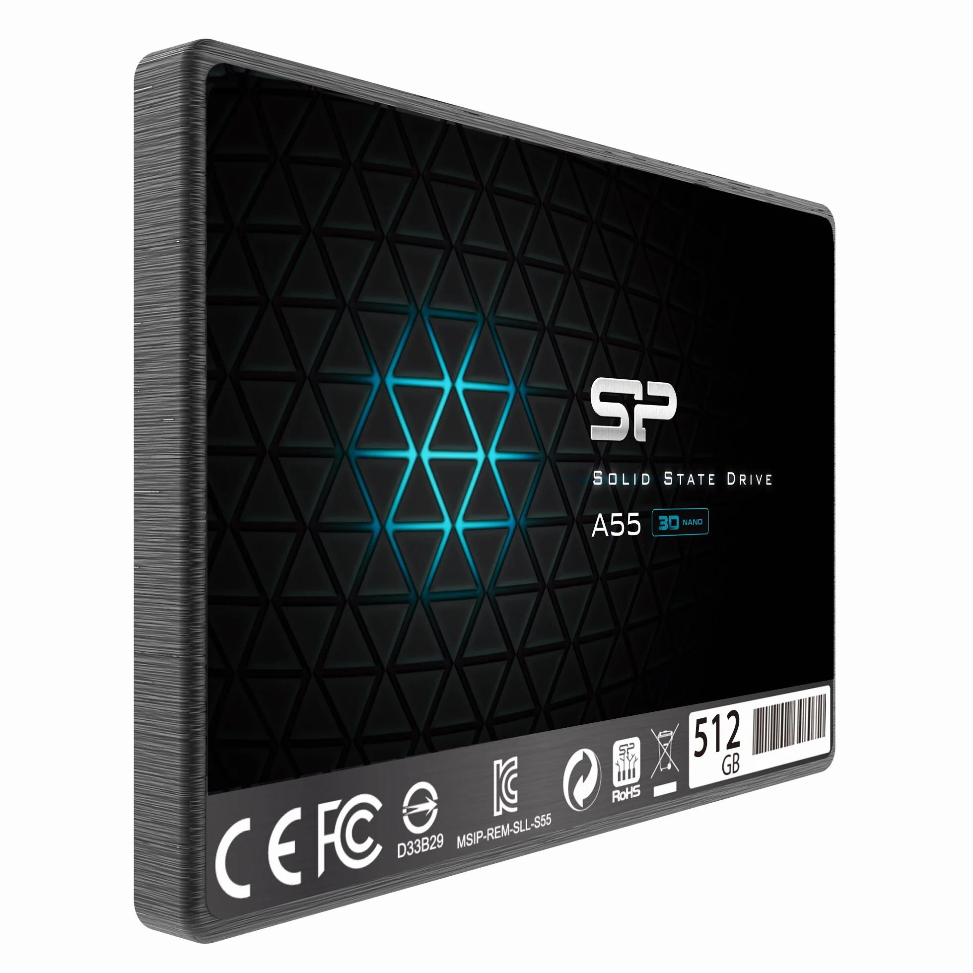 Silicon Power SSD 512 GB 3D NAND A55 SLC Cache Performance Boost 2,5 cala SATA III 7 mm (0,28") wewnętrzny dysk SSD, dysk twardy