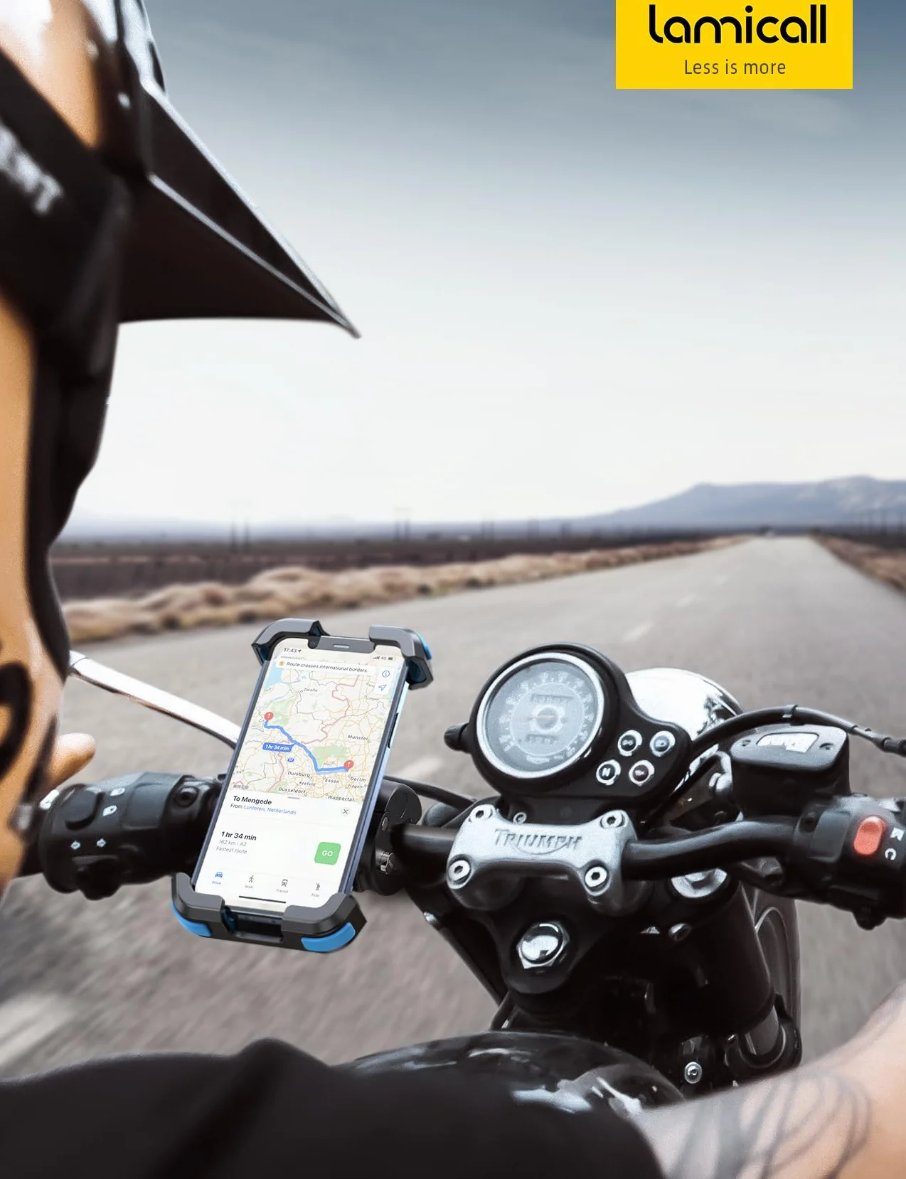 Lamicall Motocyklowy uchwyt na telefon - Montaż na telefon dla motocykli,Rowerowy uchwyt na telefon z szybkim uchwytem dla iPhone 16 15 14 13 12 Pro Max Plus Mini Xs XR X, 4,7-6,8 cala - Niebieski