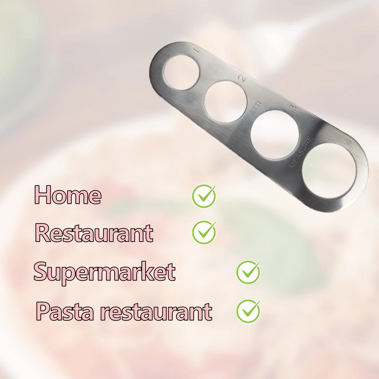 ZoeTekway Miernik do spaghetti ze stali nierdzewnej 4 otwory pomiarowe