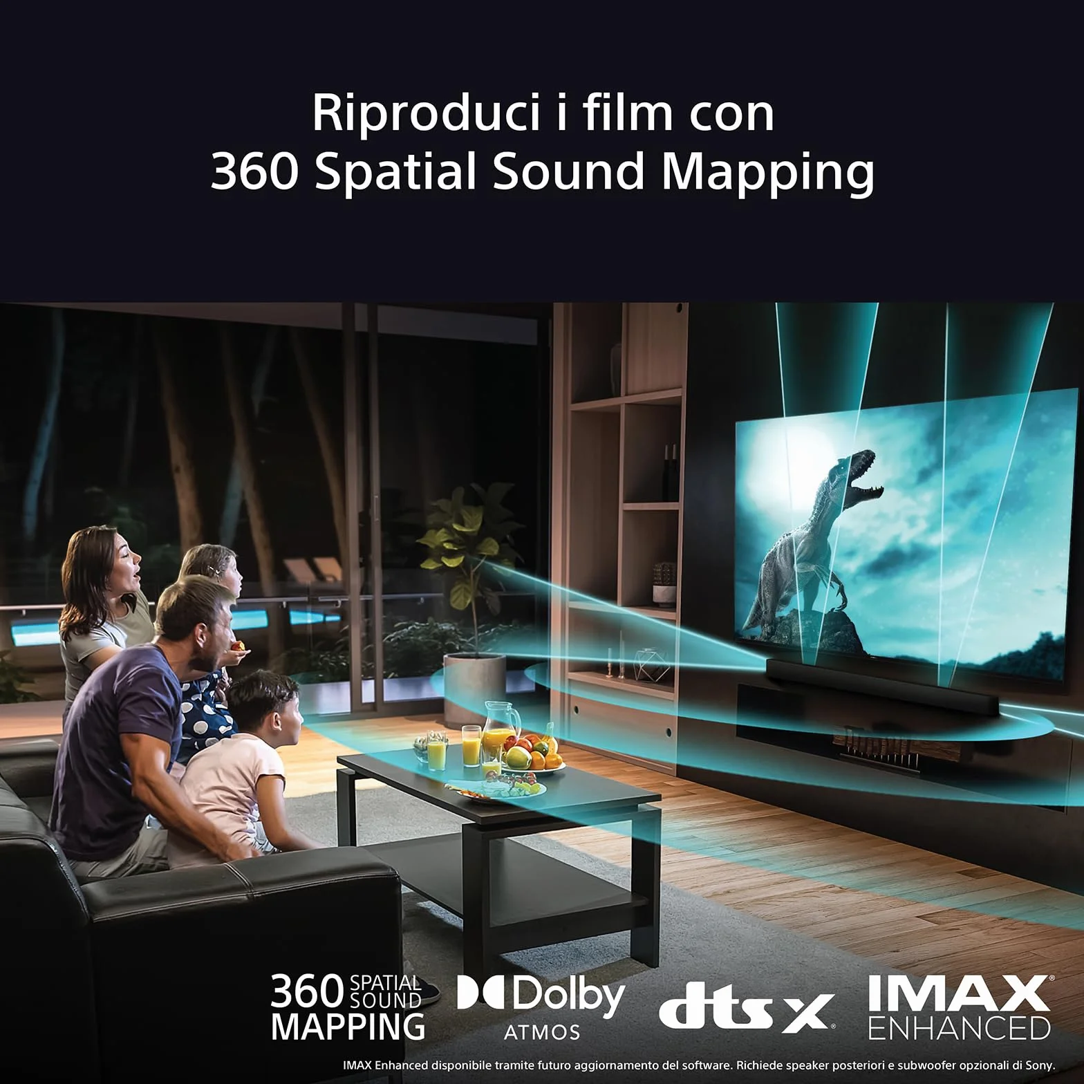 Sony BRAVIA Theatre Bar 9 - Dolby Atmos® Single SoundBar DTS:X, 13 głośników, Wi-Fi®, Bluetooth, 360 Spatial Sound Mapping, Hi Res Audio, czarny, HT-A9000