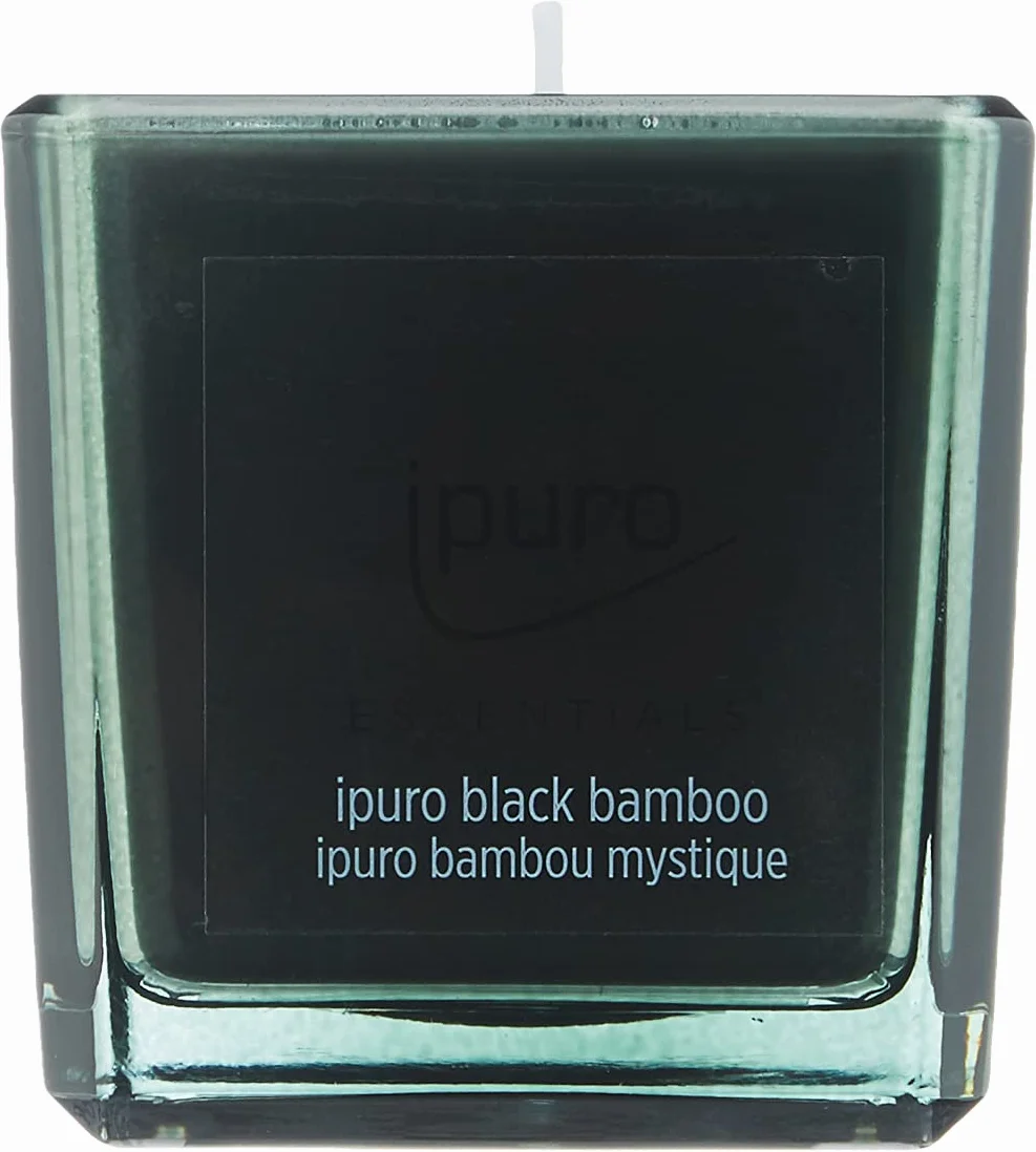 ipuro - Dekoracyjna świeca zapachowa Ipuro black bamboo – minimalistyczne i purystyczne świece zapachowe w szkle – intensywne świece zapachowe z zielonymi i drzewnymi nutami – stylowa świeca 125 g