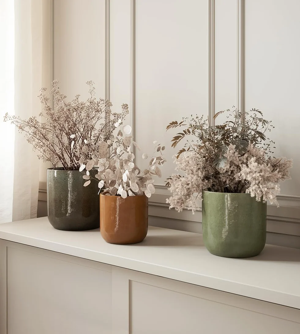 Artevasi Jowisz ceramiczna doniczka glazurowana 29 cm niebieska
