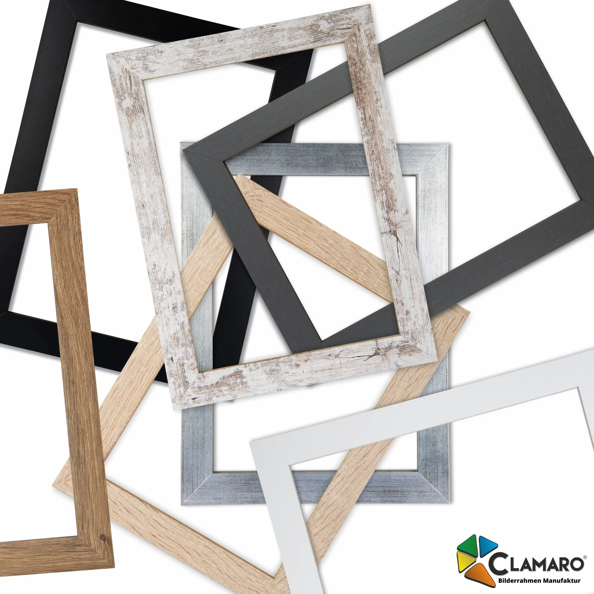 Clamaro 'COLLAGE' rama do obrazu 52x88 wykonana r?cznie na wymiar | Stalowoszary | nowoczesna prostok?tna rama do obrazów z p?yty MDF z szybk? ze szk?a akrylowego, ?ciank? tyln? i zawieszk?