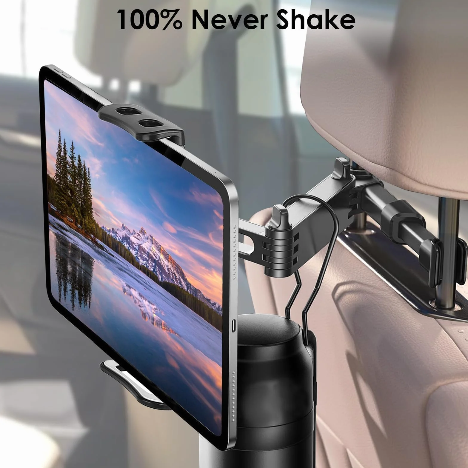Linkstyle Samochodowy Uchwyt na Tablet, Zagłówek Uniwersalny Obrotowy uchwyt na tablet 360° do Urządzeń o Przekątnej 4-10,6 cala