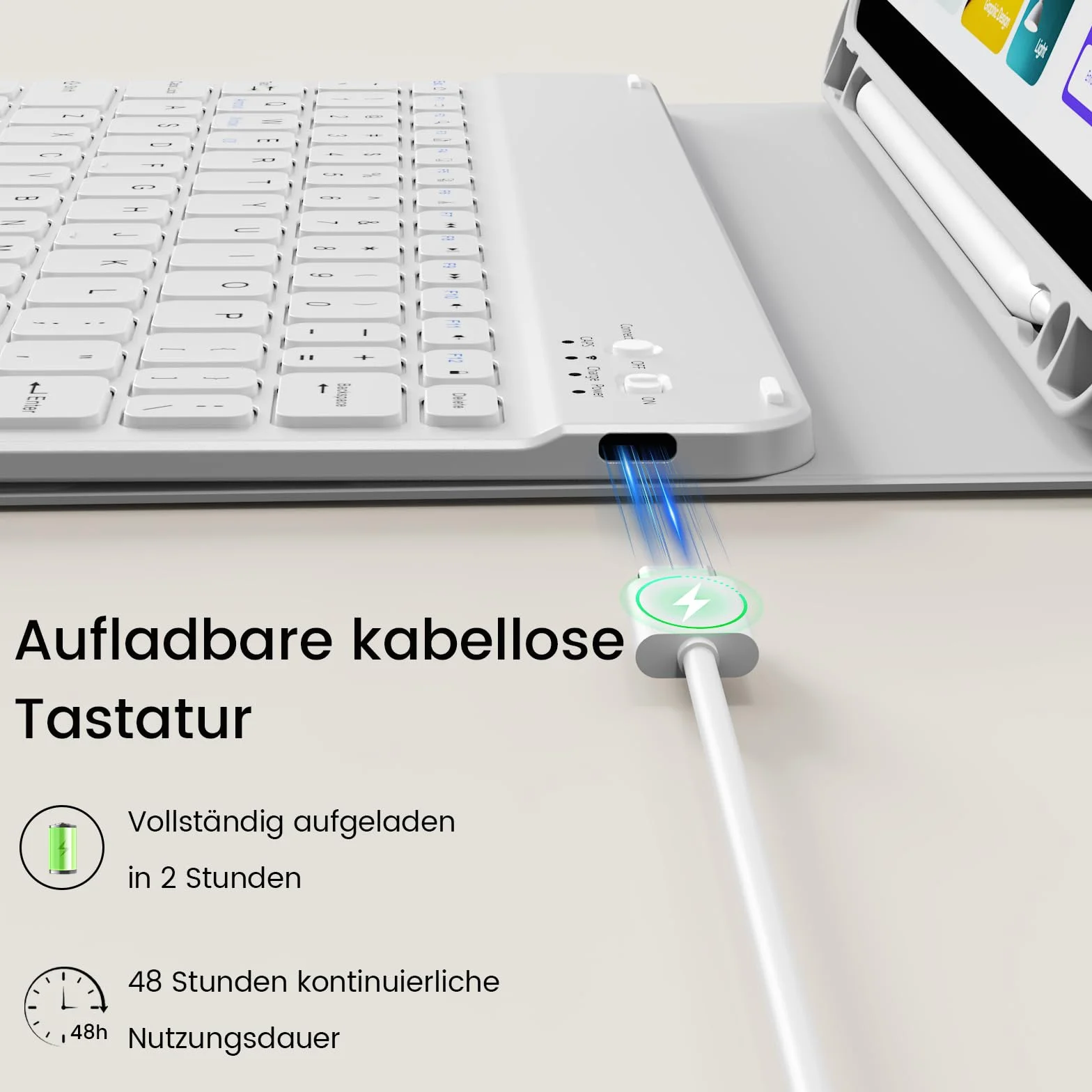 Etui z klawiaturą do iPada Air 11 cali 2025 2024 (M3/M2), iPad Air 5 4 2022/2020 10,9 cala, miękka tylna obudowa TPU z uchwytem na długopis, magnetyczne zdejmowane etui na klawiaturę, szare