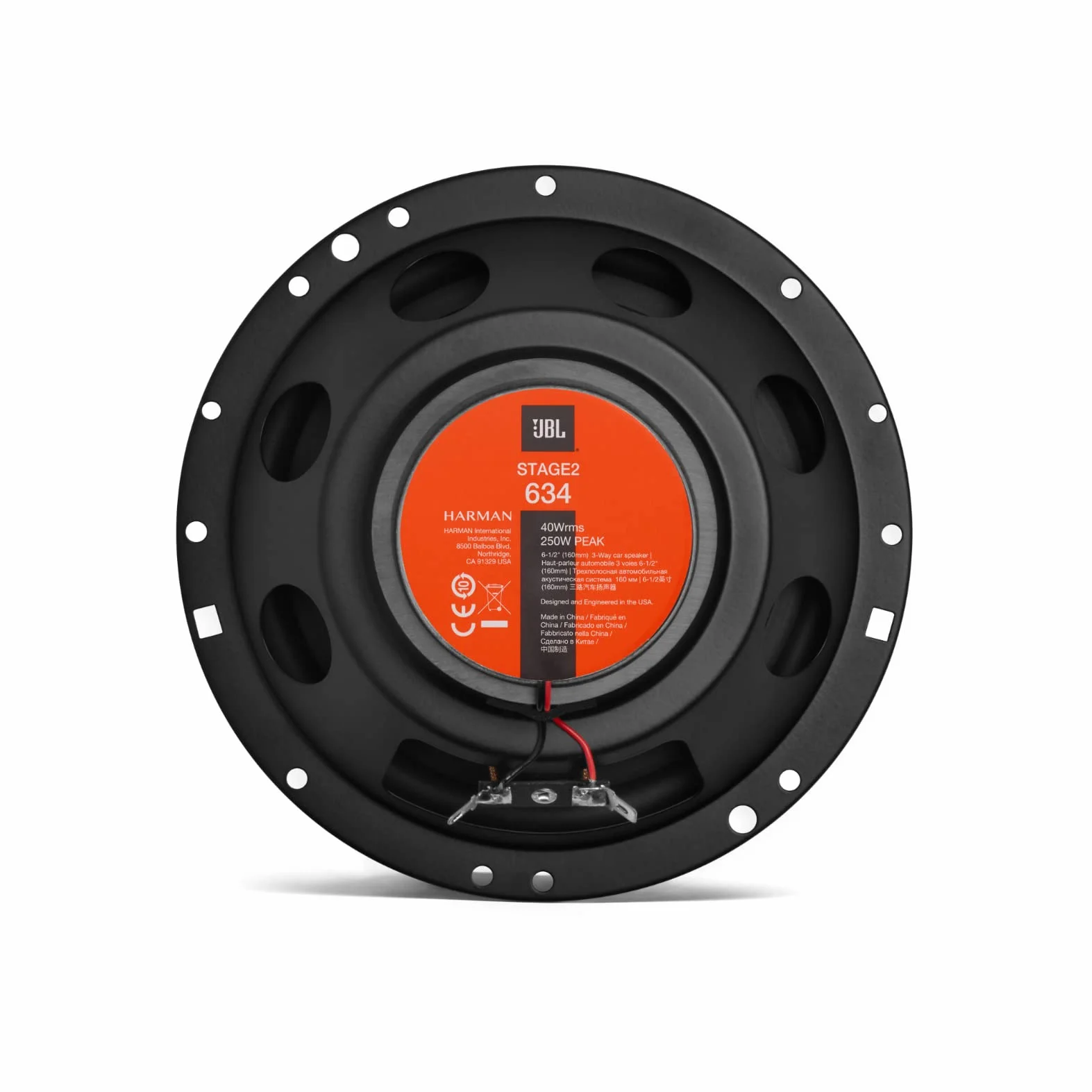 JBL Stage2 634 3-drożny zestaw głośników samochodowych firmy Harman Kardon – 250 W samochodowe głośniki samochodowe – 2 sztuki Car HiFi Box duży 16,5 cm | 165 mm | 6,5 cala