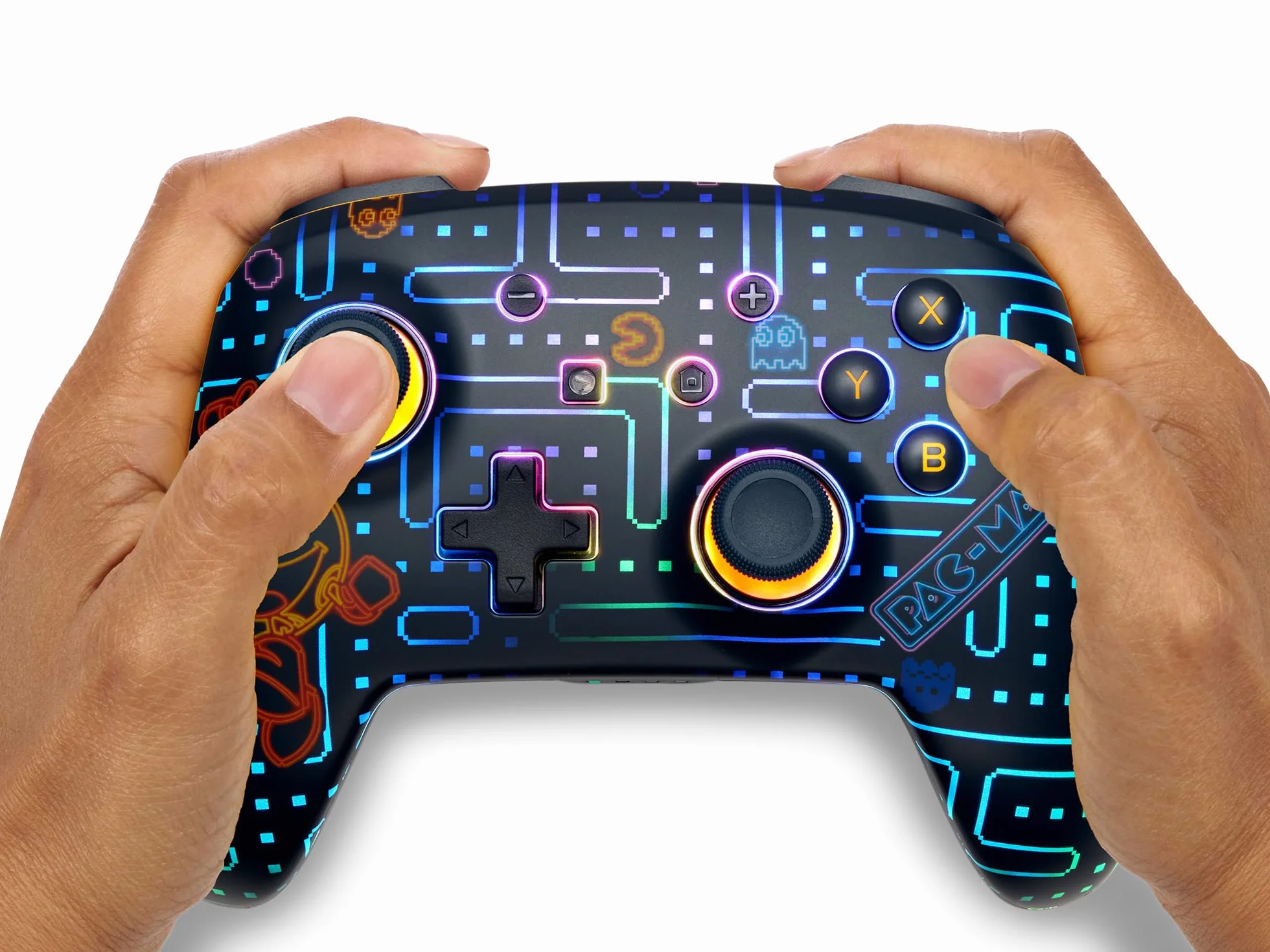 PowerA Enhanced Wireless Controller for Nintendo Switch with Lumectra - PAC-MAN NEON ARCADE