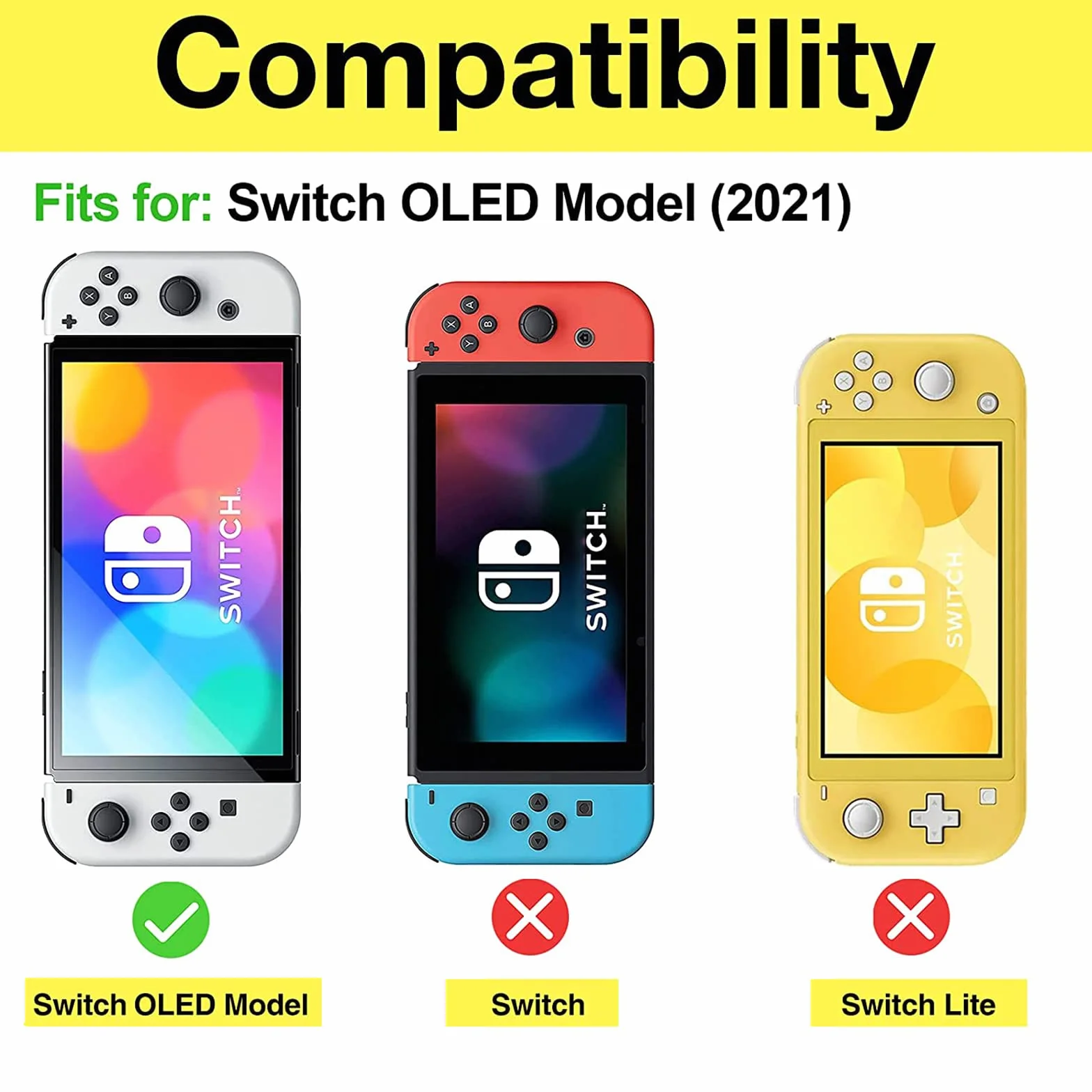 ProCase Składane etui ochronne + (2 sztuki) ochrona wyświetlacza do Nintendo Switch (model OLED), miękkie, cienkie etui z tworzywa TPU, odporne na uderzenia + 2 folie ochronne na wyświetlacz ze szkła