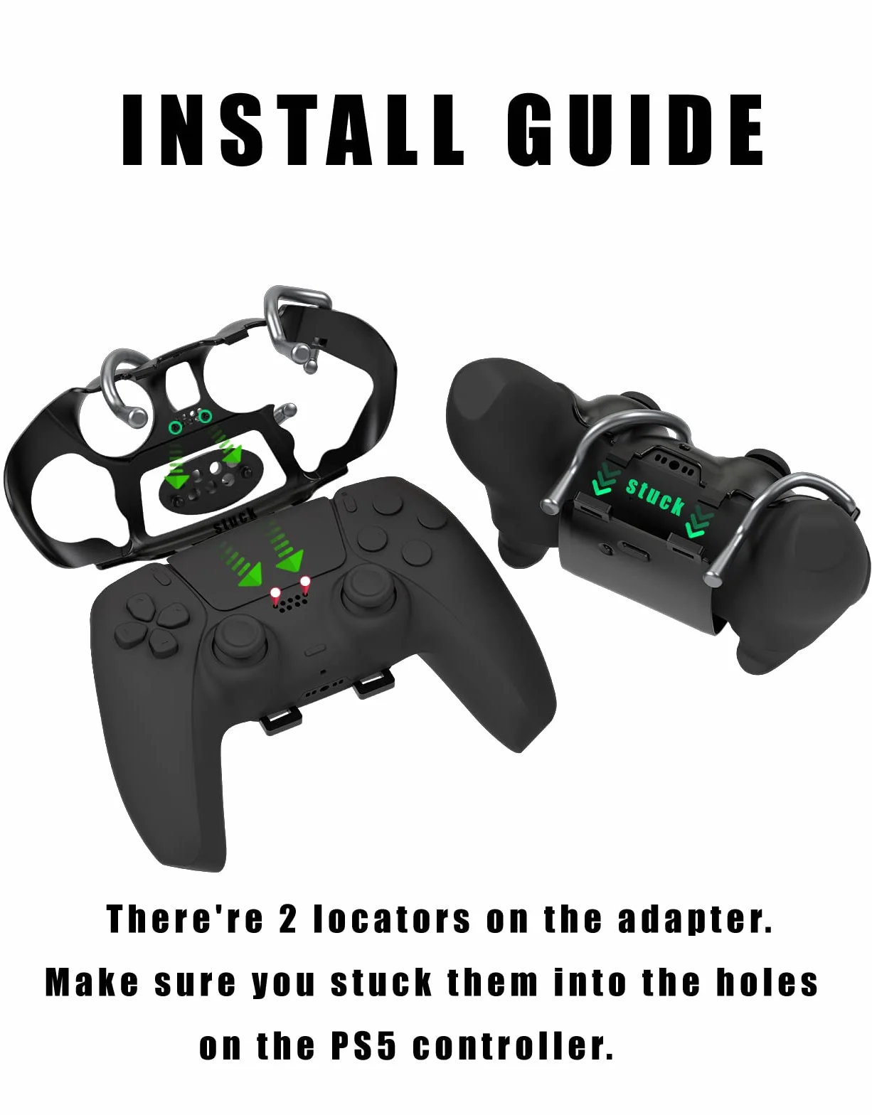 EXknight Leverback V2 PS5 Paddles, Mocowany Przycisk Tylni dla PS5 Controller, Czarny