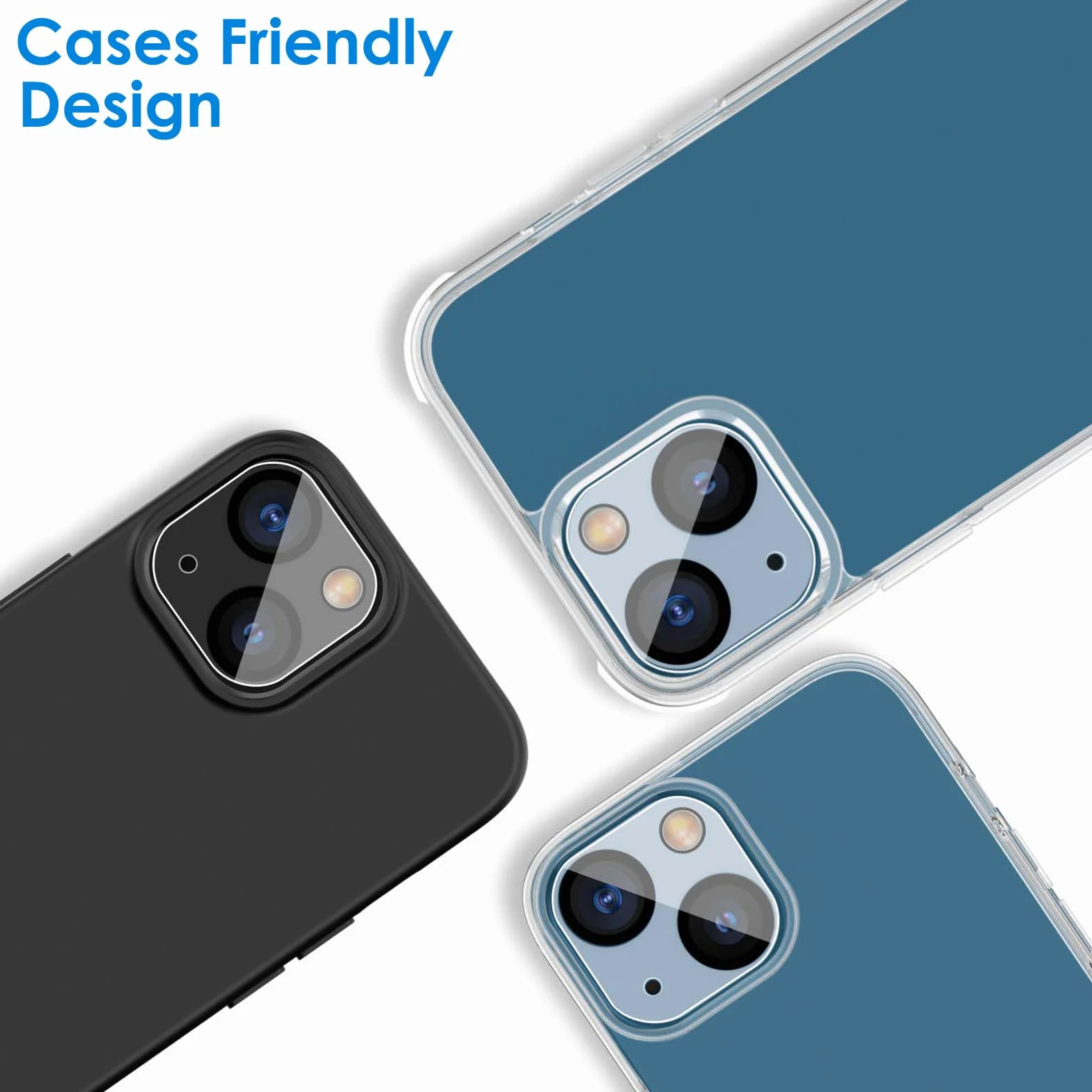 JETech Osłona Obiektywu Aparatu dla iPhone 13 6,1" i iPhone 13 mini 5,4", 9H Szkło Hartowane, Ultra HD Wyraźny, Anti-Zarysowania, Etui Przyjazny, 3 Sztuka