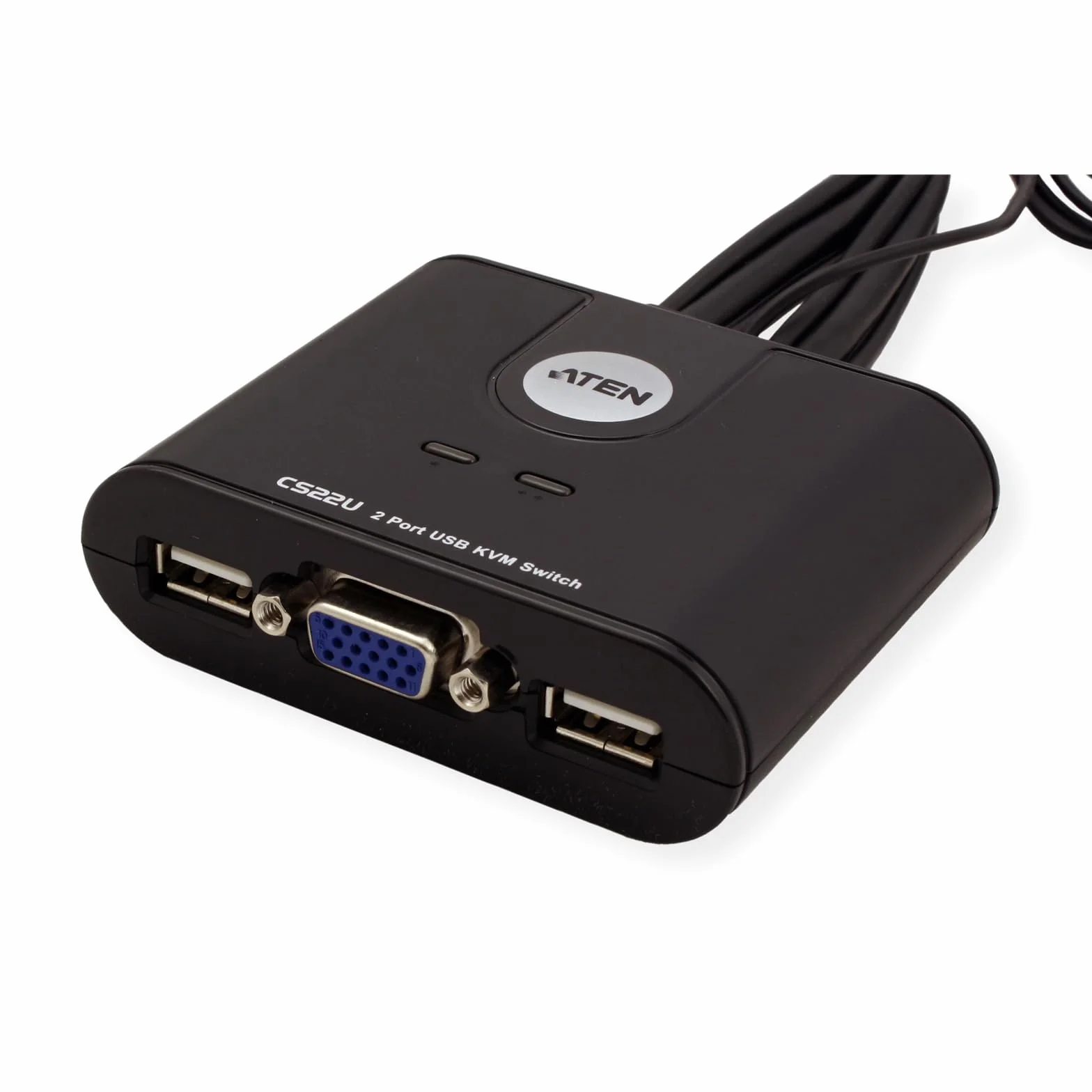 Aten CS22U 2-portowy przełącznik KVM USB VGA, czarny