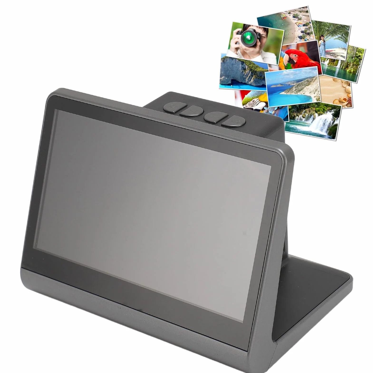 Cyfrowy Skaner Klisz, 7-calowy Wyświetlacz LCD HD Skaner Klisz i Slajdów z regulowaną jasnością do Użytku Domowego, Konwertujący Negatywy i Slajdy na Zdjęcia JPEG za pomocą