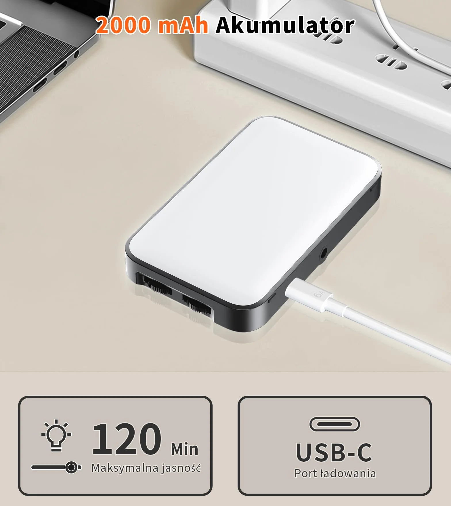 TONEOF Ulepszone światło do telefonu z miękką obudową i zintegrowaną podstawką, światłem aparatu, ładowalne światło do wideokonferencji o dużej jasności, przenośne światła do selfie