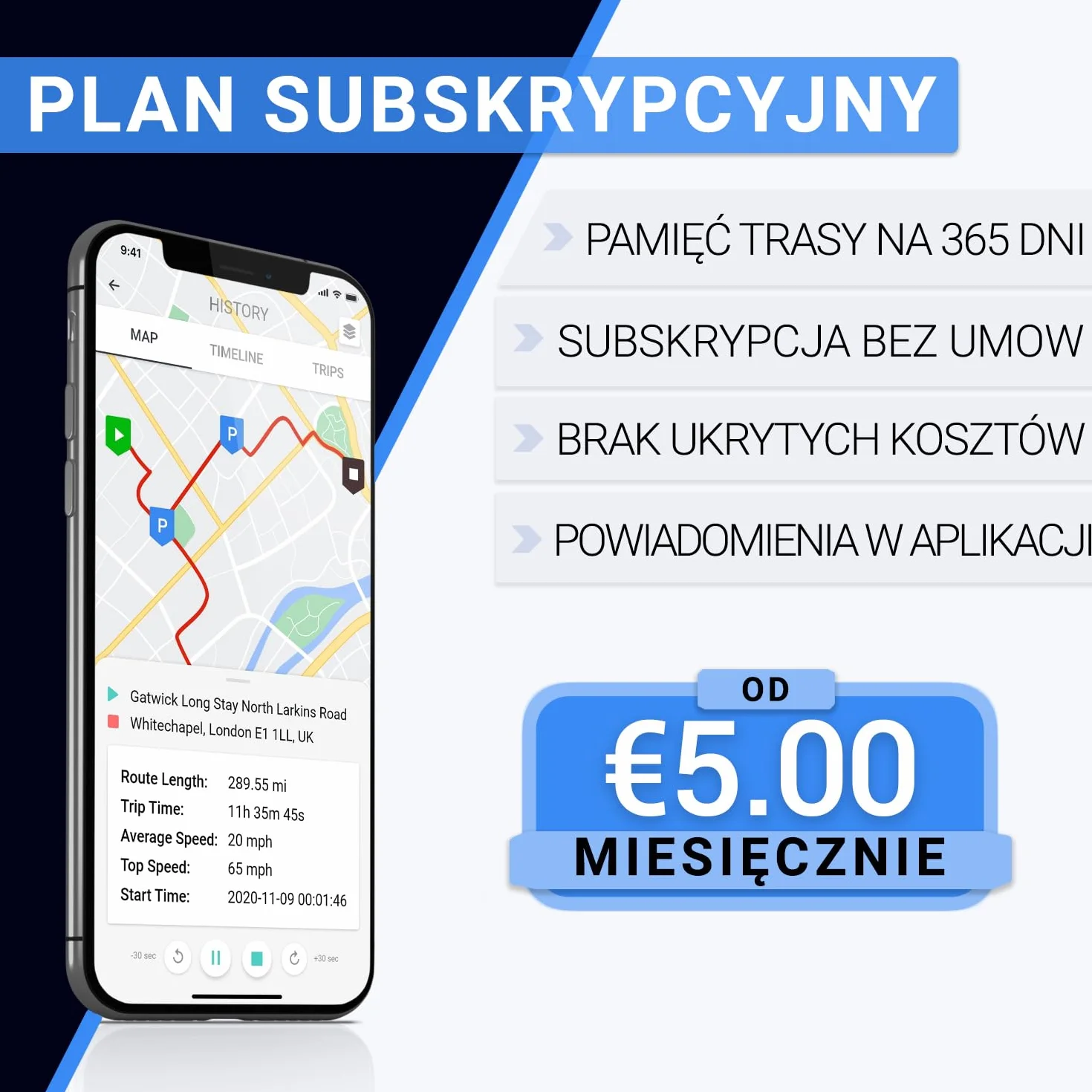 GPSLive Geo Track Lokalizator GPS do Pojazdów – Tracker GPS do Samochodu, Vana i Motocykla, Śledzenie GPS w Czasie Rzeczywistym, Samodzielna Instalacja, System Telematyczny