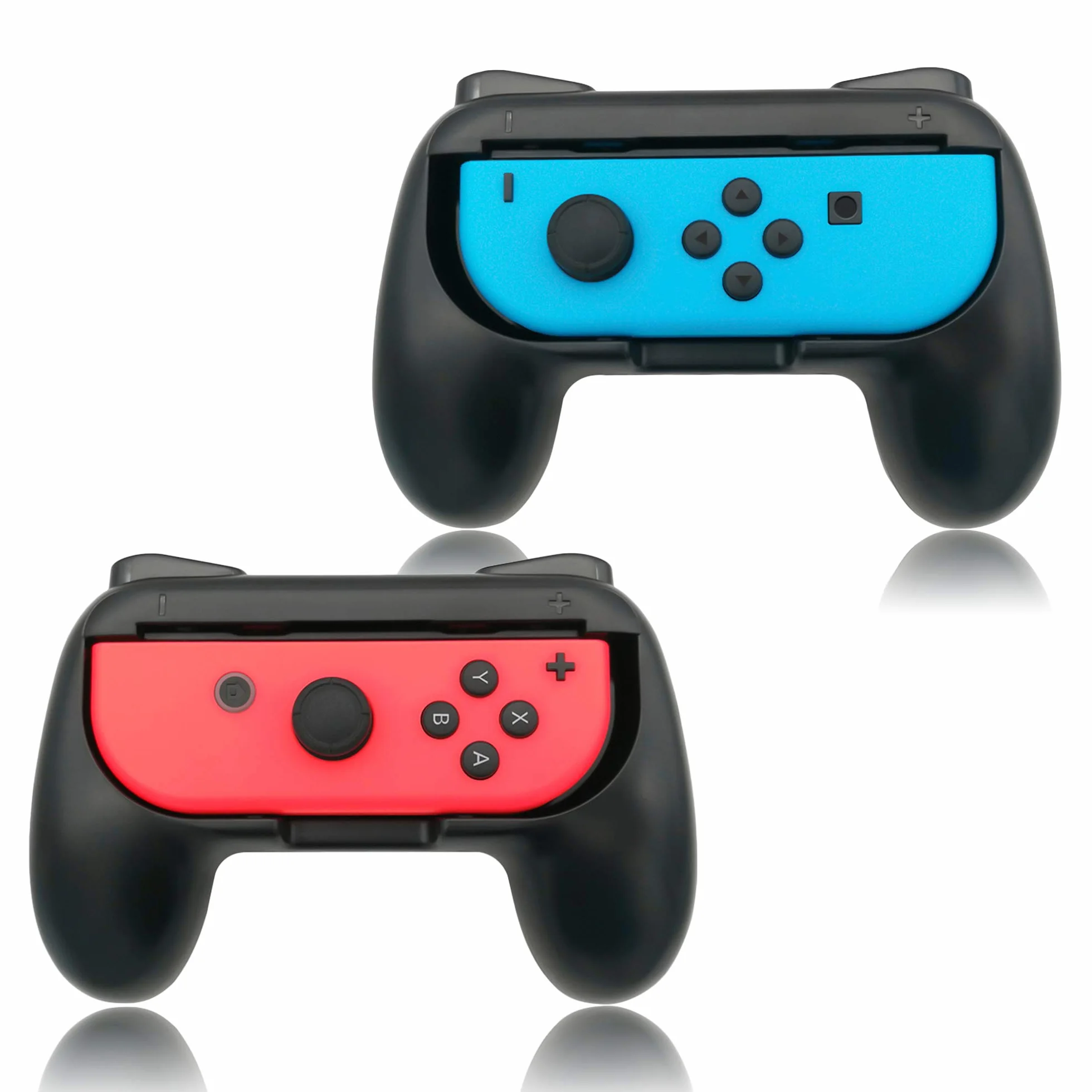 FYOUNG Uchwyt na uchwyty kompatybilny z Joy Con dla Switch & OLED Model, wygodny uchwyt do kontrolera - czarny (2 sztuki)
