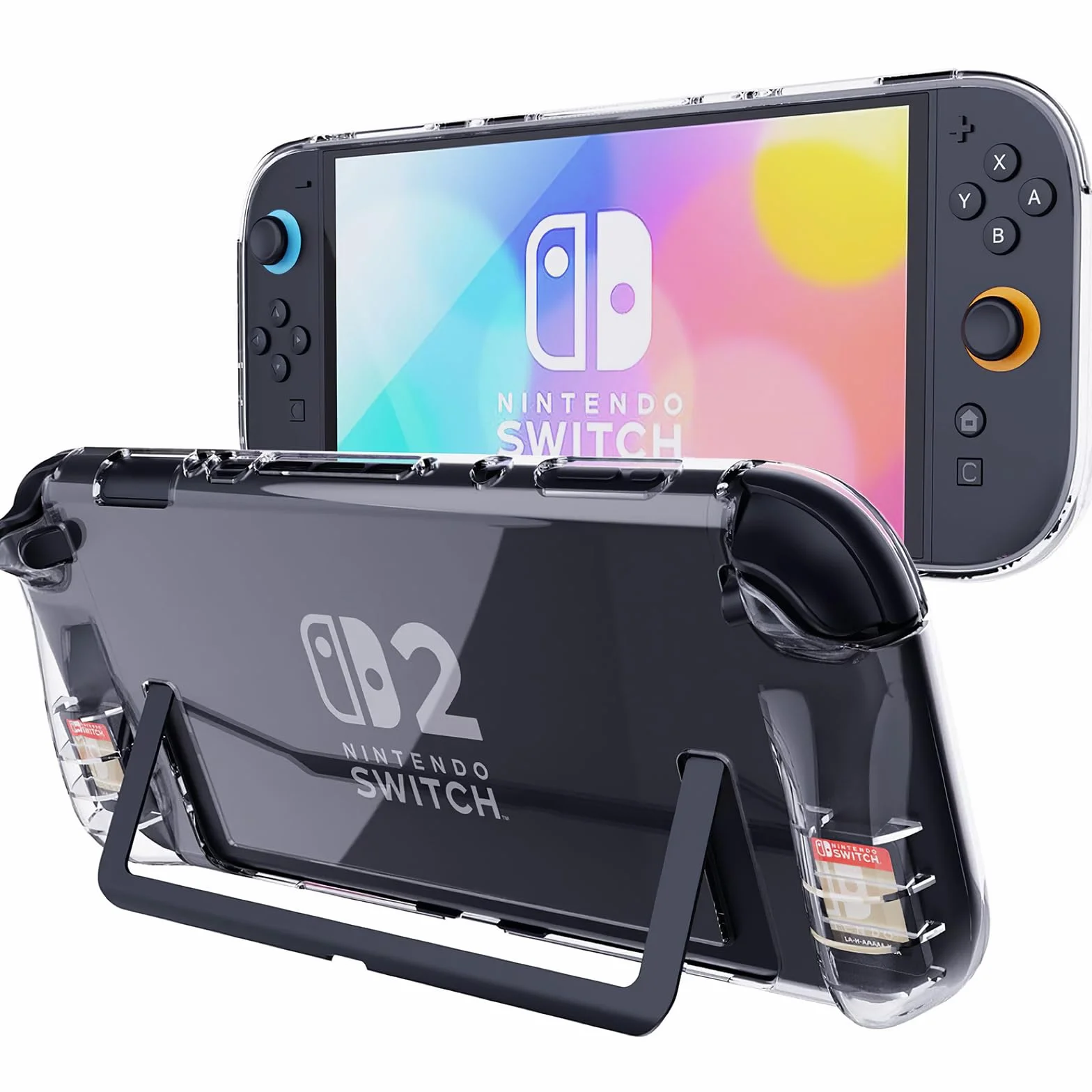 Miimall Przezroczyste etui kompatybilne z Nintendo Switch 2 2025, elastyczne tworzywo TPU, odporne na zarysowania, uderzenia, odporne na kurz, olejoodporne, ultracienkie, przezroczyste etui ochronne