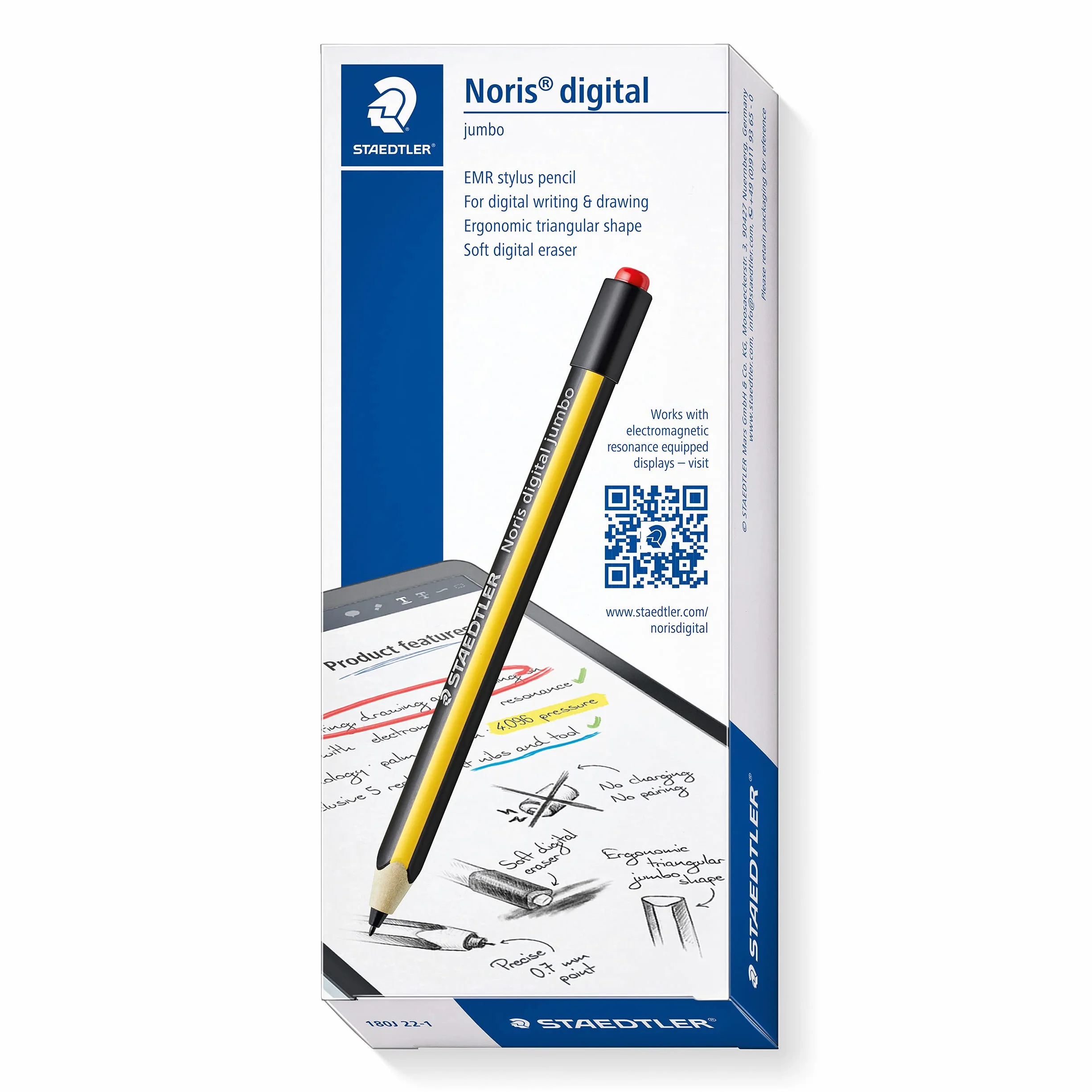 Staedtler Digital Jumbo 180J 22-1 ST Cyfrowy Rysik, Żółty/Czarny, 0.7mm