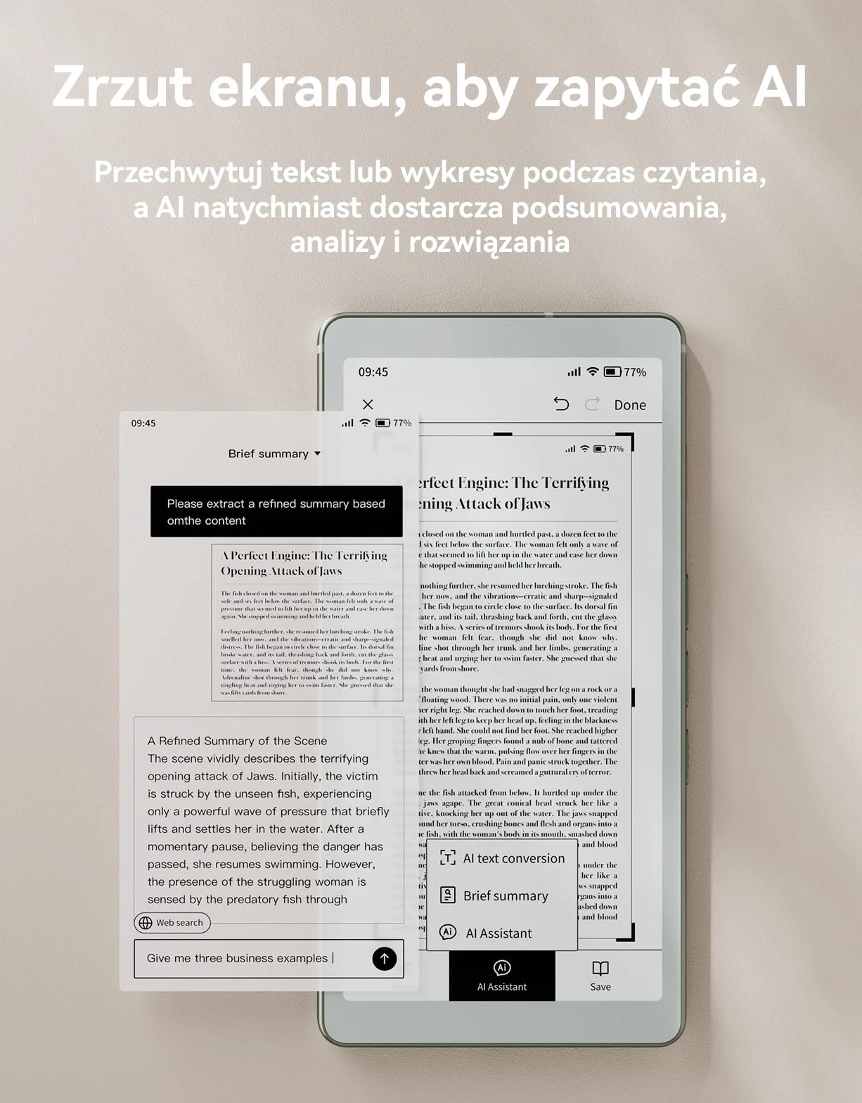VIWOODS 6,13’’ AiPaper Reader z łącznością 4G, ultracienkie i lekkie urządzenie eReader E Ink, zintegrowana sztuczna inteligencja, 300 PPI, regulowane przednie podświetlenie, 128 GB pamięci