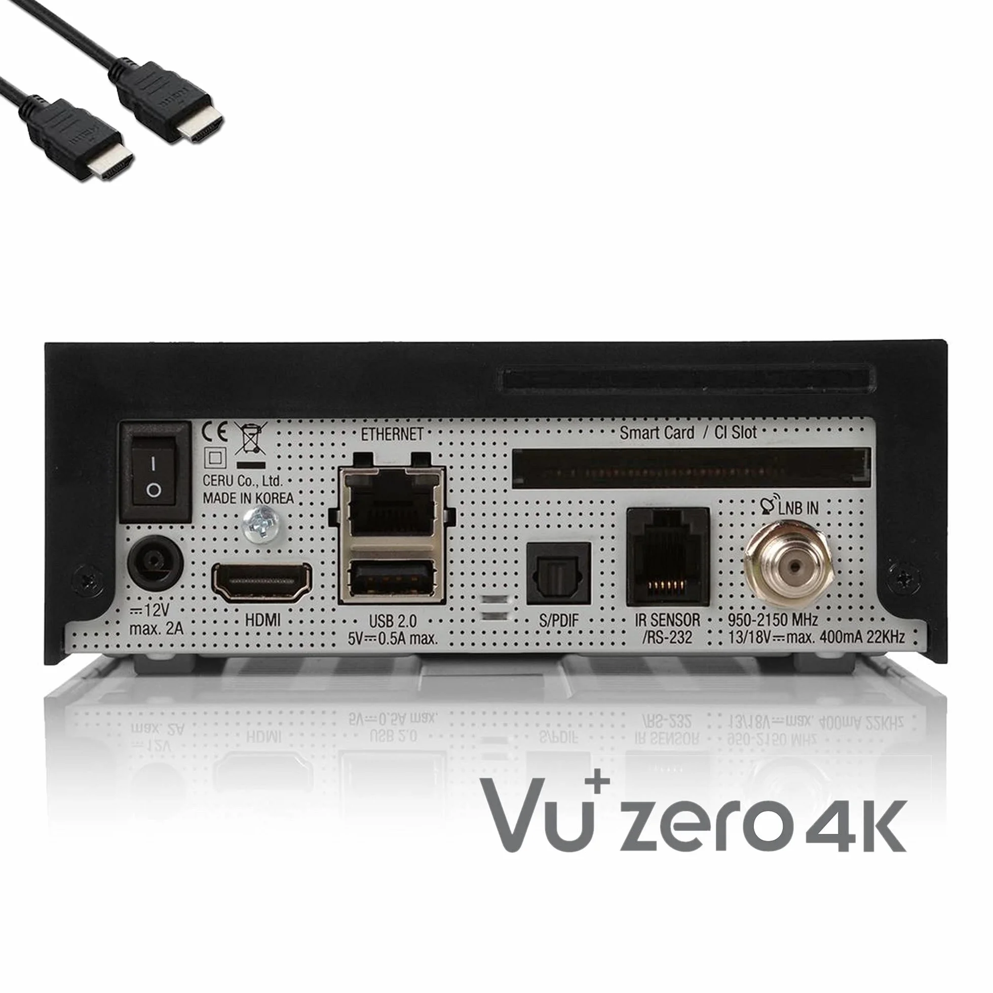 VU Zero 4K – UHD HDR odbiornik satelitarny z 1 tunerem DVB-S2X, E2 Linux Smart Receiver, YouTube, CI + czytnik kart, mediathek HbbTV, funkcja USB PVR + kabel EasyMouse HDMI