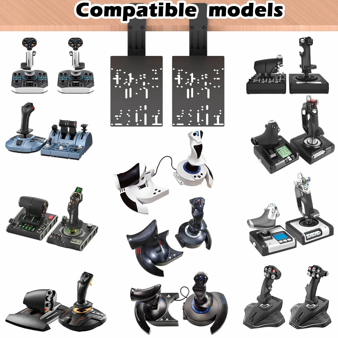 JUYEER Uchwyt biurkowy kompatybilny z kontrolerami symulacji lotu HOTAS Logitech X56 X55 X52 X52 PRO