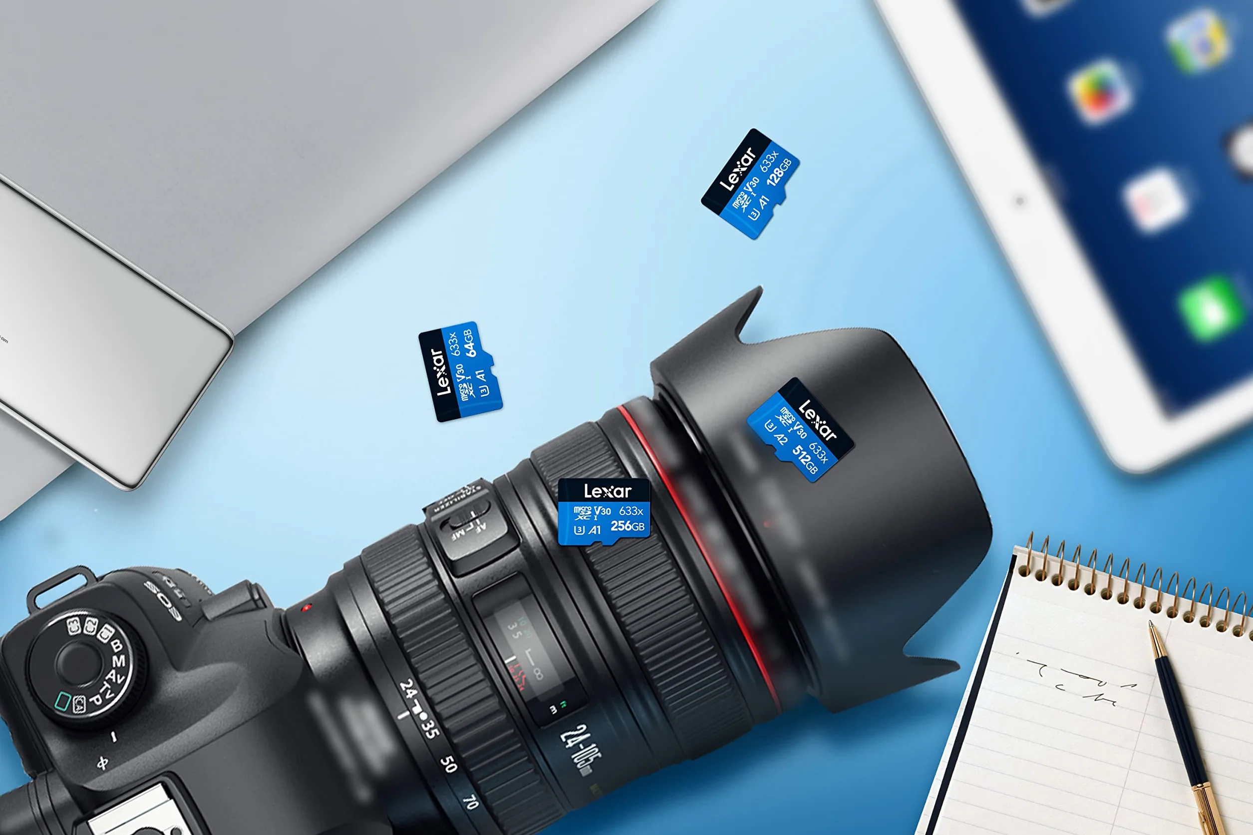 Lexar 633x 64 GB Micro SD Karta, microSDXC Karta Pamięci UHS-I, bez adaptera SD, microSD Karty odczytem do 100 MB/s, A1, C10, U3, V30, Kartą TF do Smartfonów/Tabletów/Kamera IP (LMS0633064G-BNNAA)