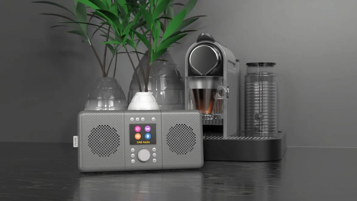 Pure Elan Connect+ All-in-one radio internetowe z Dab i Bluetooth 4.2 (Radio Dab/Dab+, FM i Internet, Wyświetlacz TFT, 20 pamięci stacji, strumieniowe przesyłanie muzyki, podcastów), Charcoal