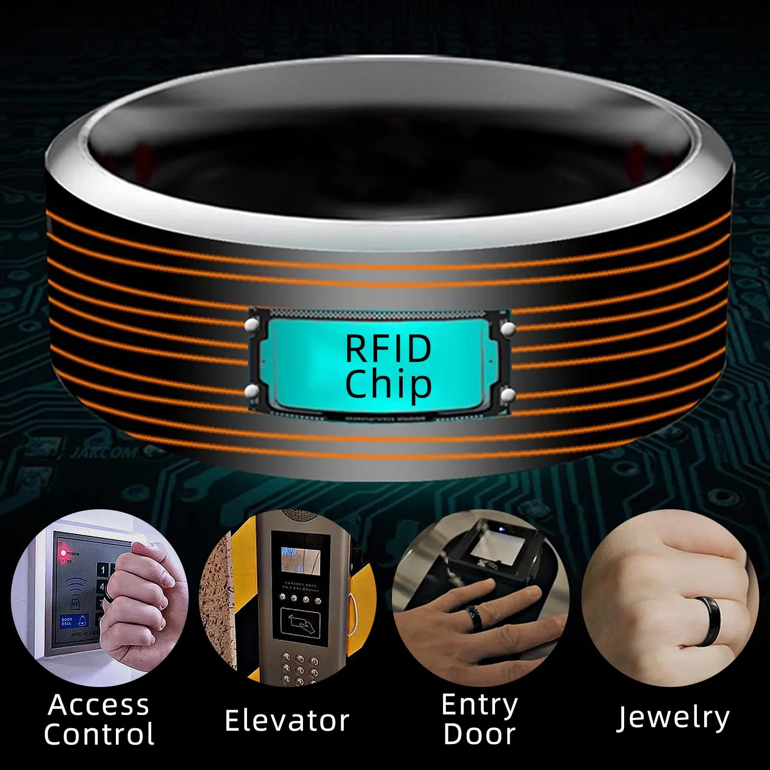 T5577 chip RFID inteligentny pierścień ceramiczny pierścień z żywicy epoksydowej wielokrotnego zapisywania klon 125 kHz kontrola dostępu blokada karty kluczy