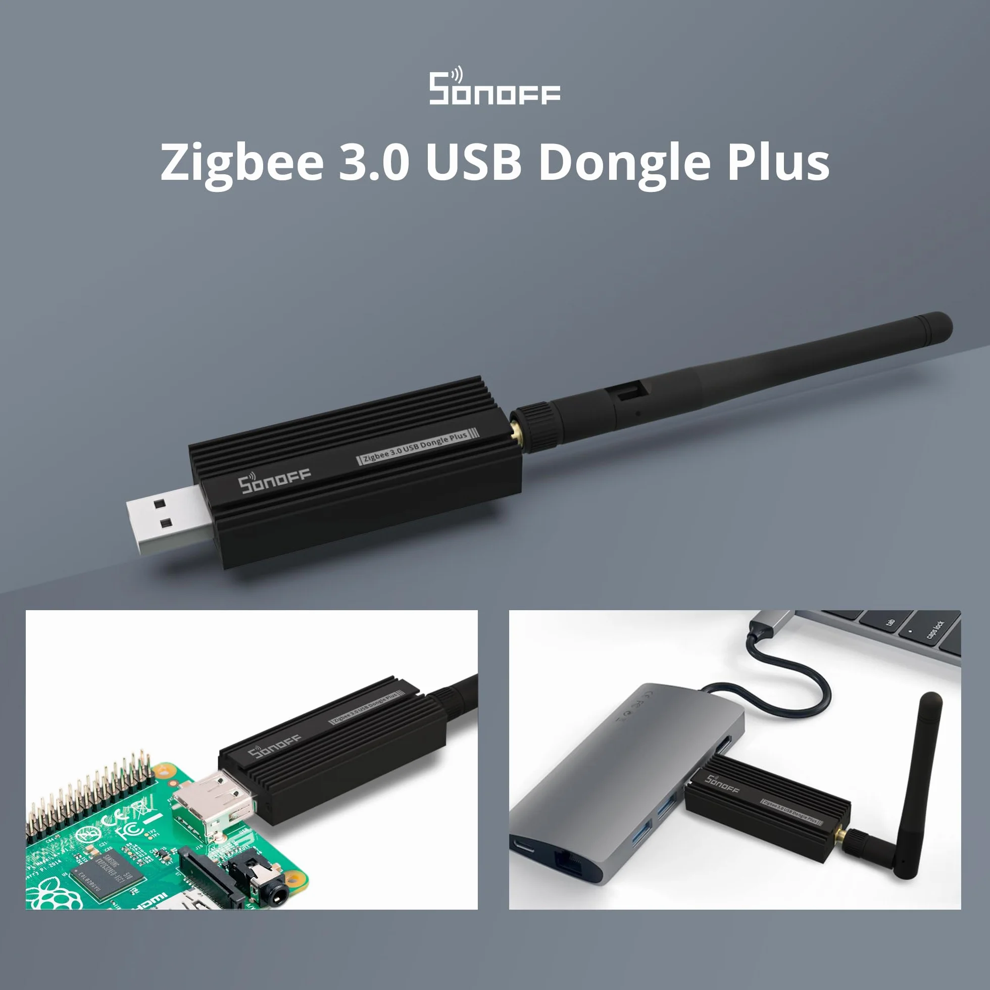 SONOFF Dongle USB Zigbee plus 3.0 SMA interfejs anteny zewnętrznej Uniwersalna bramka, preinstalowana z firmware Z-Stack 3.x.0 koordynacja firmware dla asystenta domowego lub Zigbee2MQTT